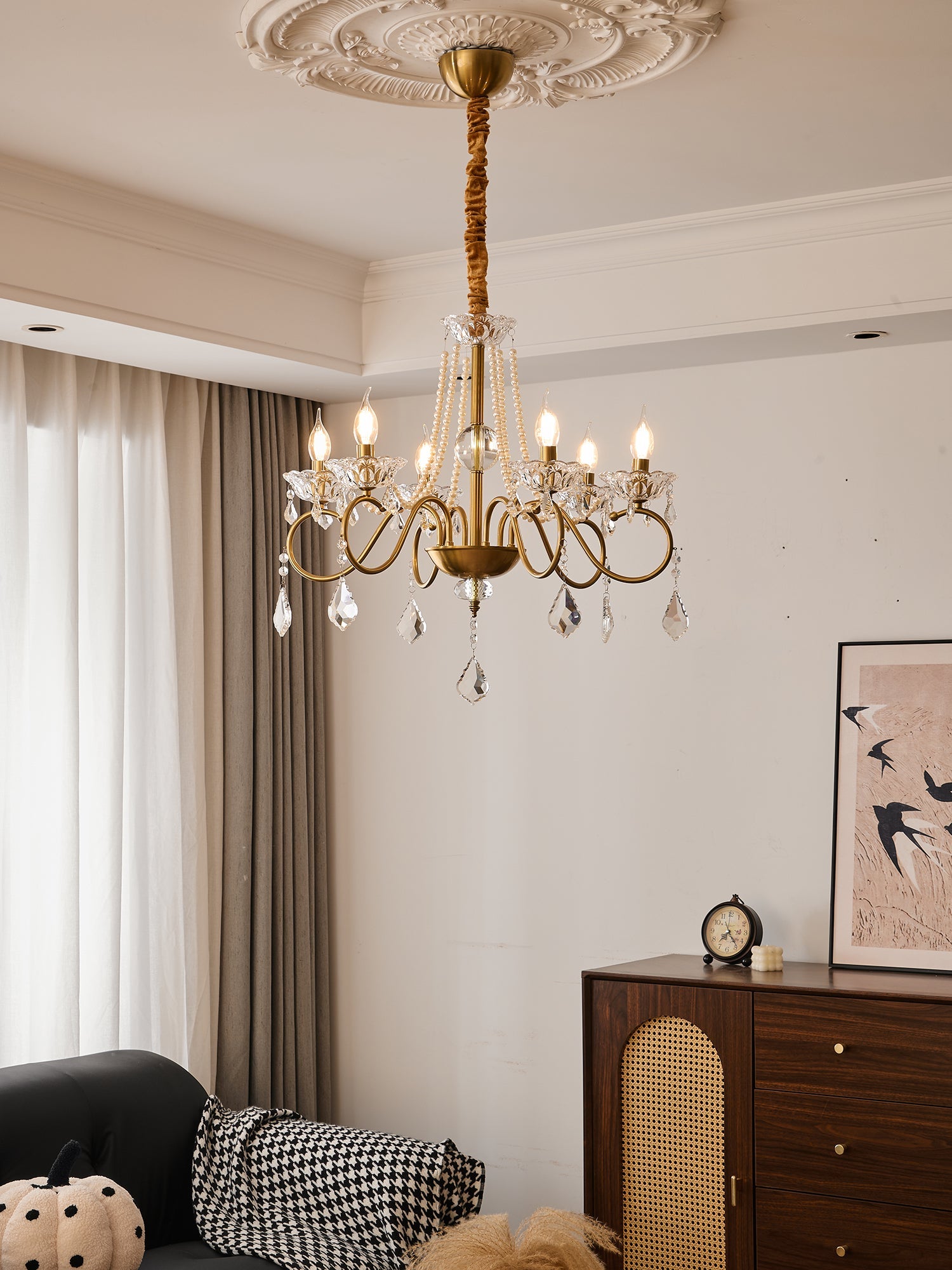 Opulent Pearl Crystal Chandelier - Blowlighting