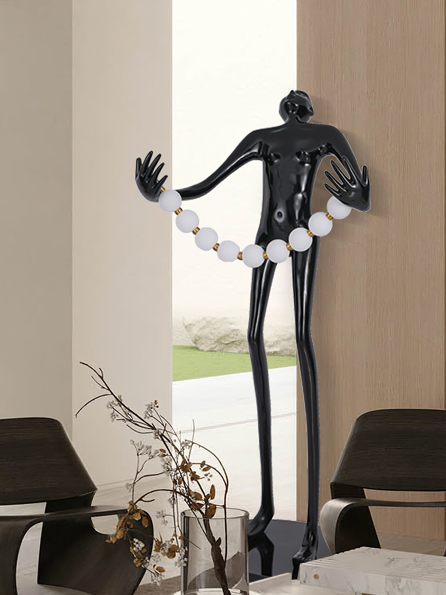 Orbit Beaded Sculptural Metal Floor Lamp - Blowlighting