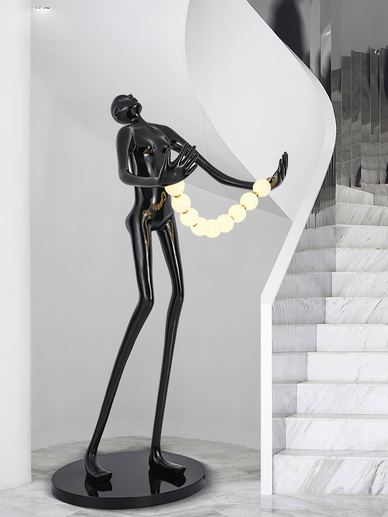 Orbit Beaded Sculptural Metal Floor Lamp - Blowlighting