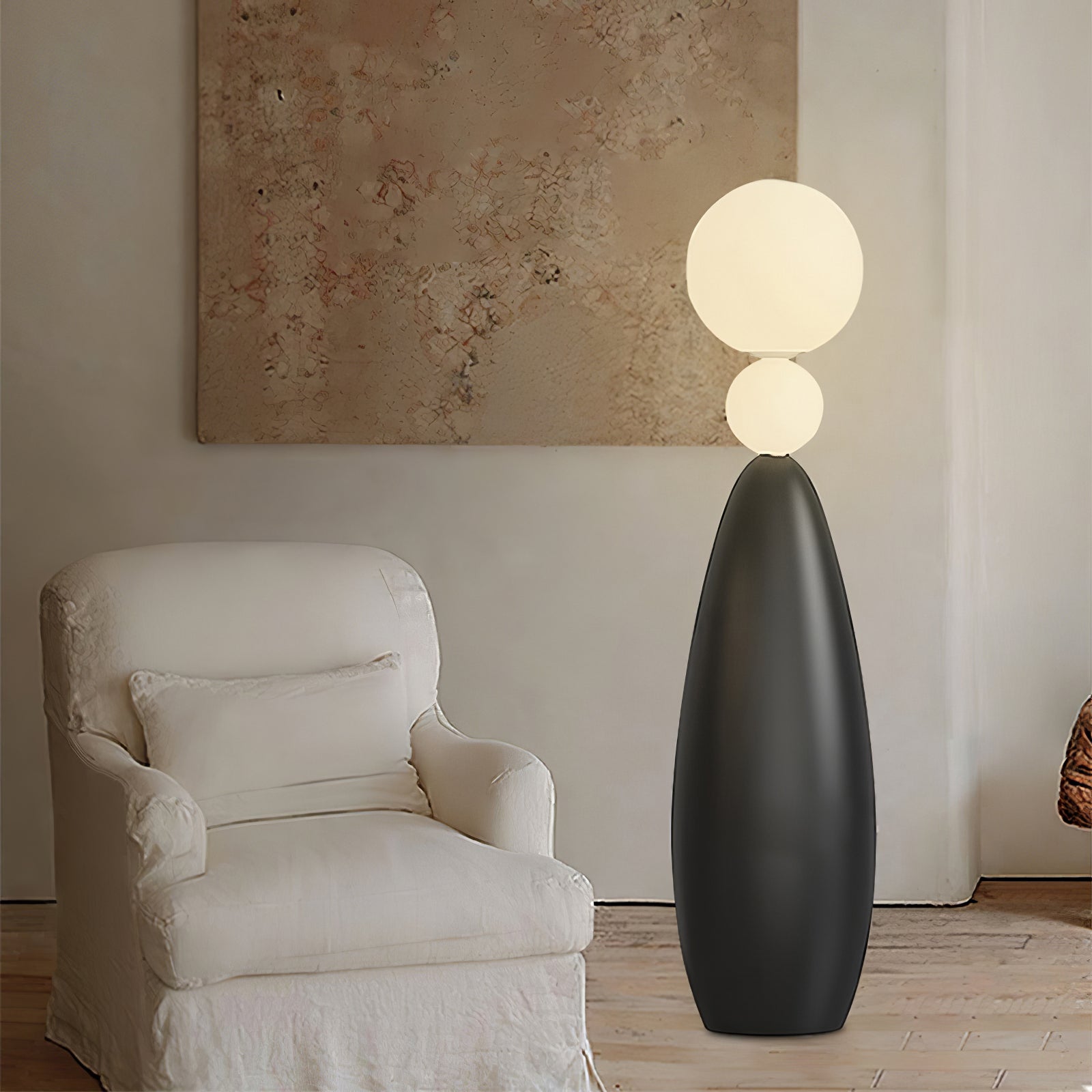 Ervynel Spherical Black Metal Floor Lamp - Blowlighting