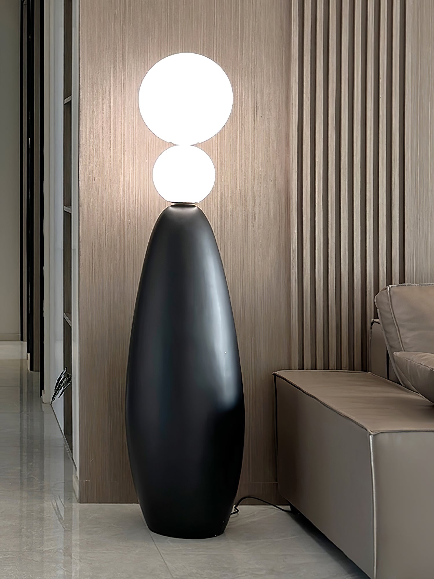 Ervynel Spherical Black Metal Floor Lamp - Blowlighting