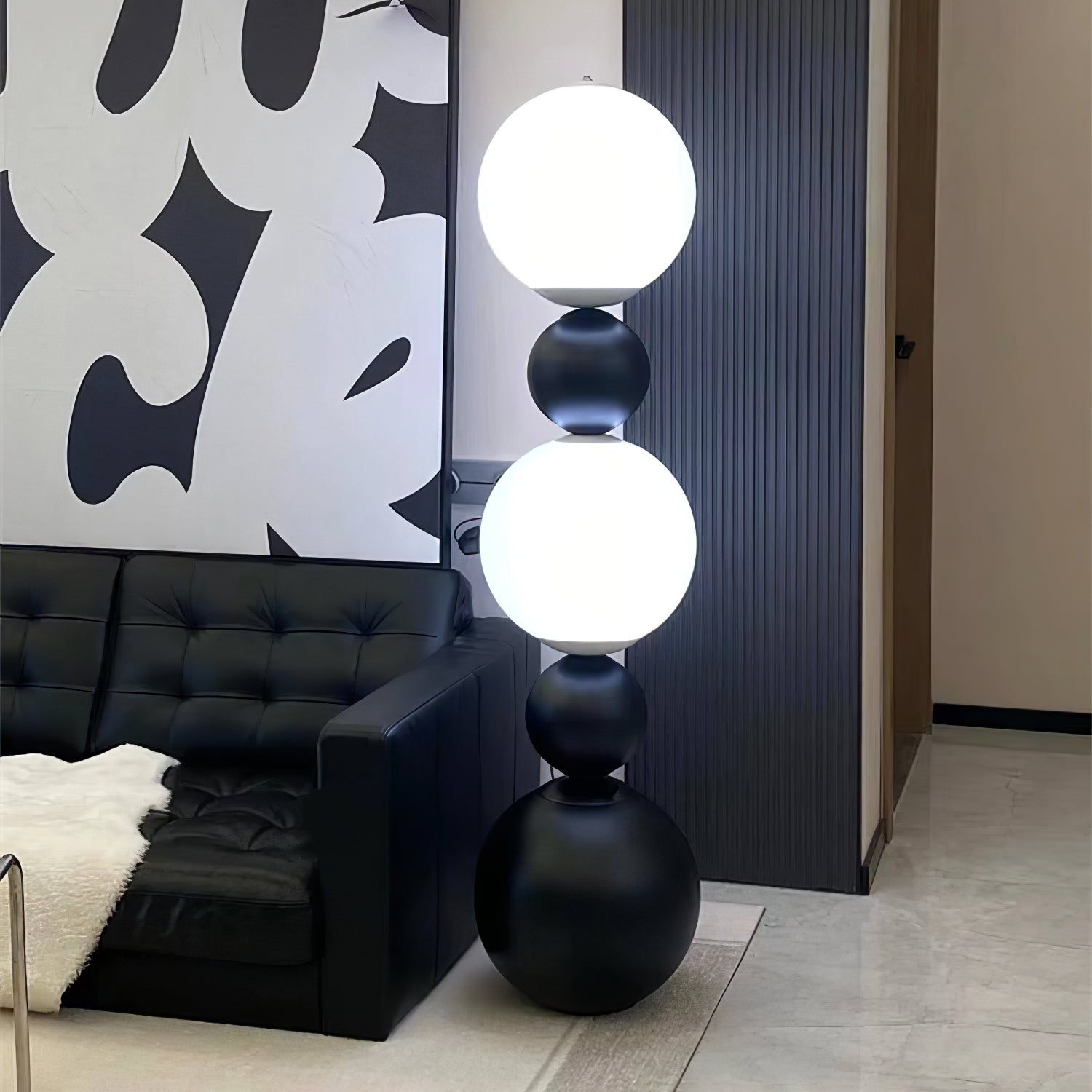 Ervynel Spherical Black Metal Floor Lamp - Blowlighting