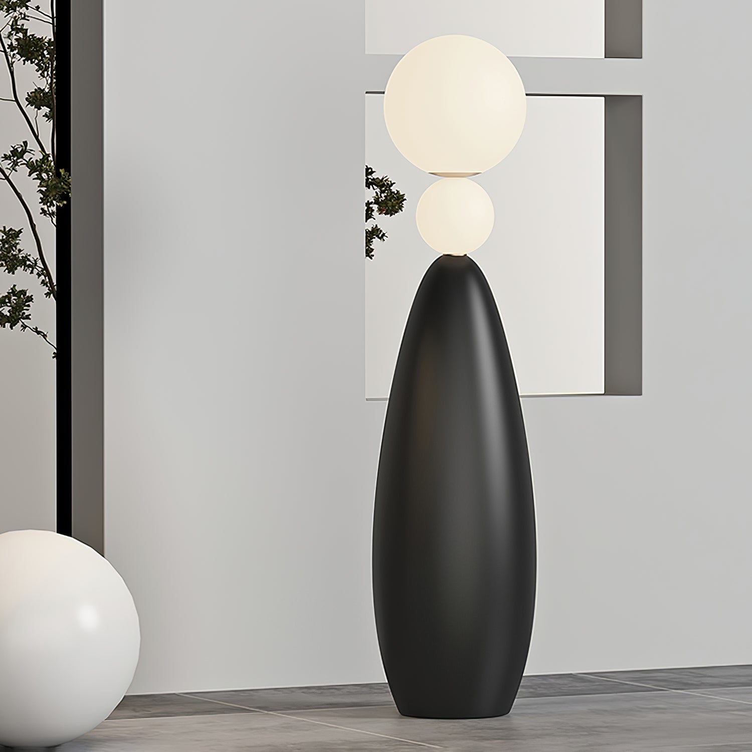 Ervynel Spherical Black Metal Floor Lamp - Blowlighting