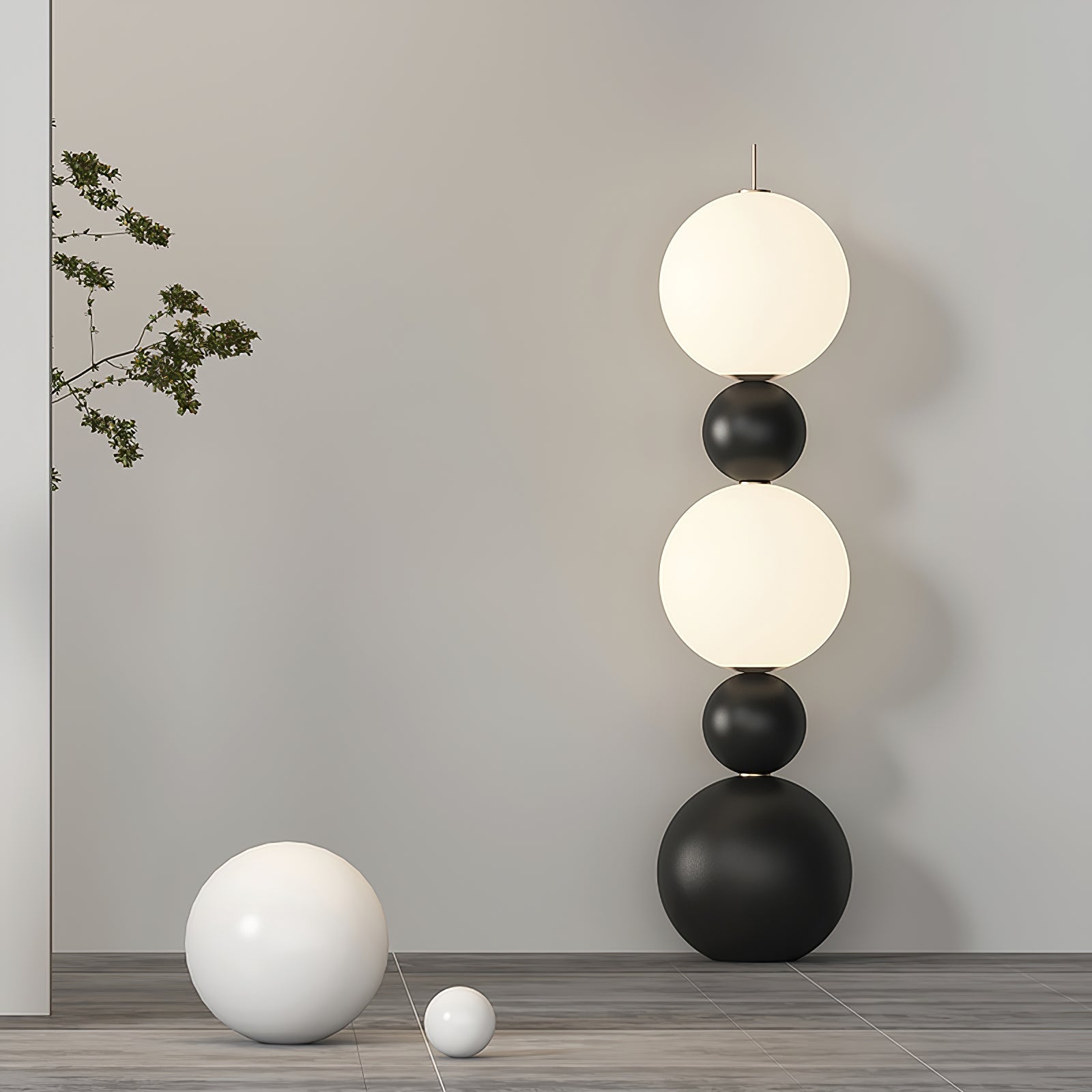 Ervynel Spherical Black Metal Floor Lamp - Blowlighting