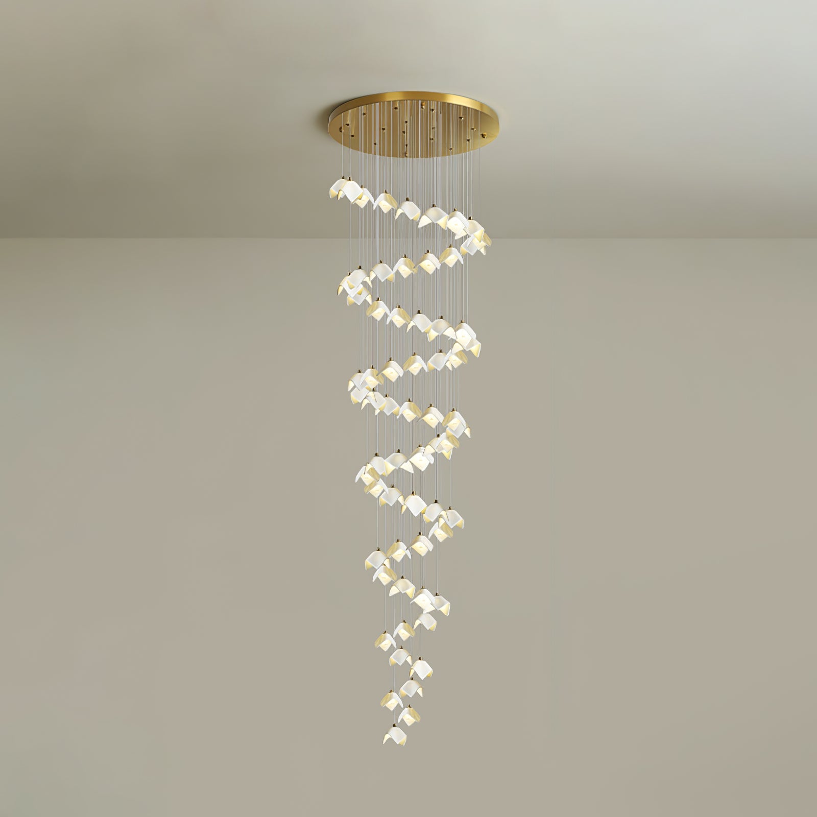 Cithayra Geometric Glass Brass Chandelier - Blowlighting