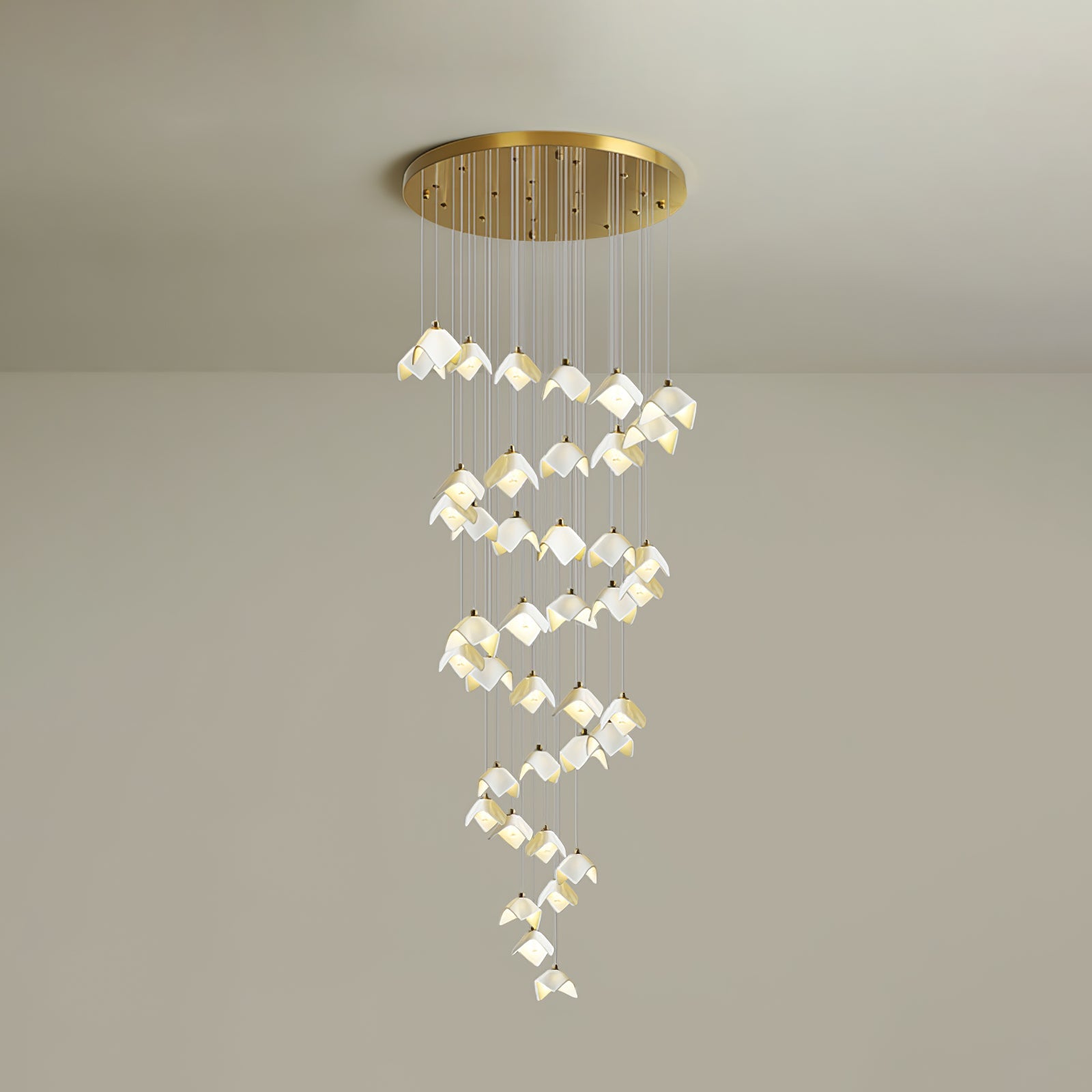 Cithayra Geometric Glass Brass Chandelier - Blowlighting