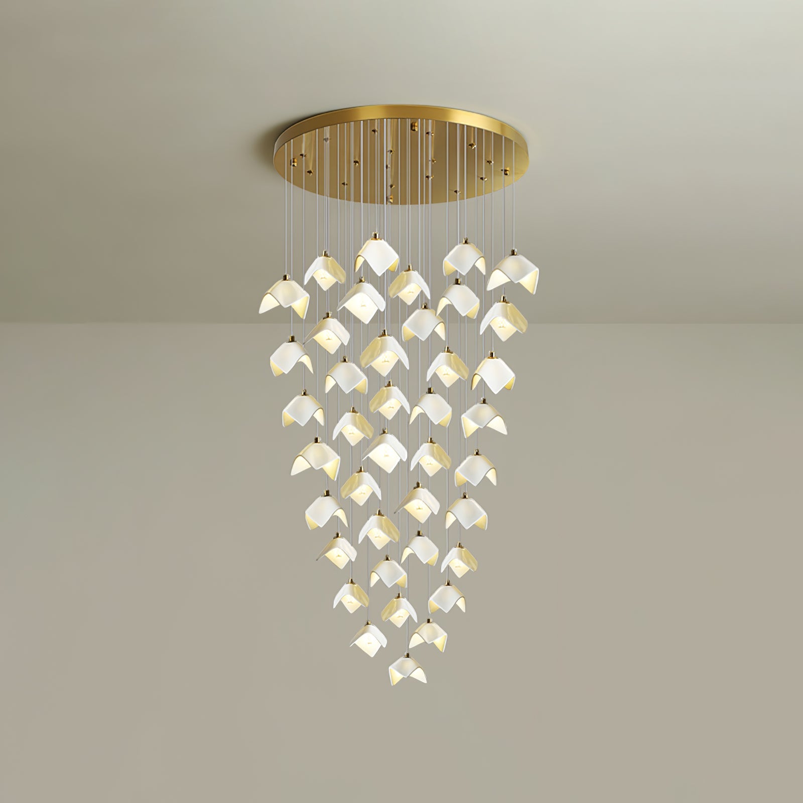 Cithayra Geometric Glass Brass Chandelier - Blowlighting