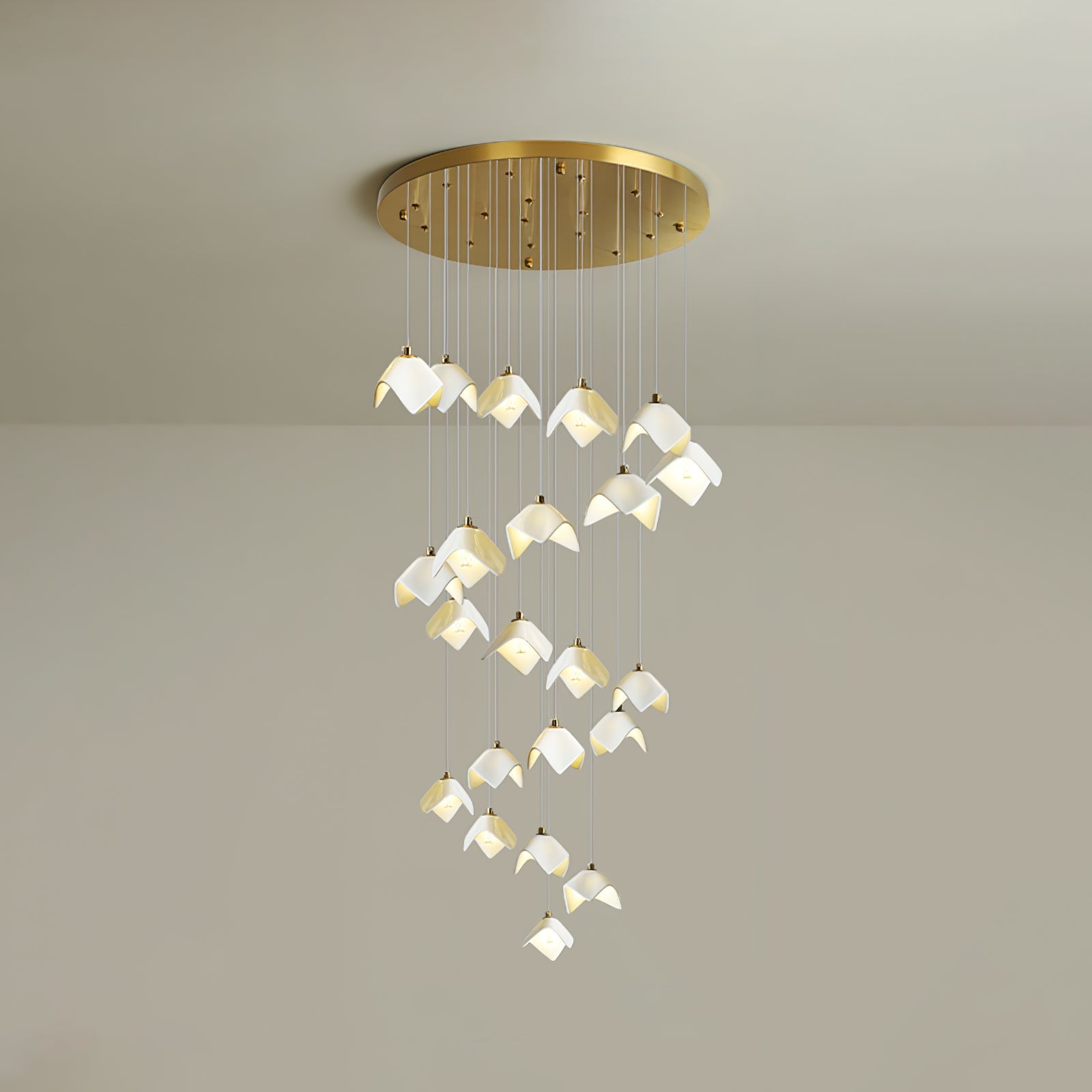 Cithayra Geometric Glass Brass Chandelier - Blowlighting