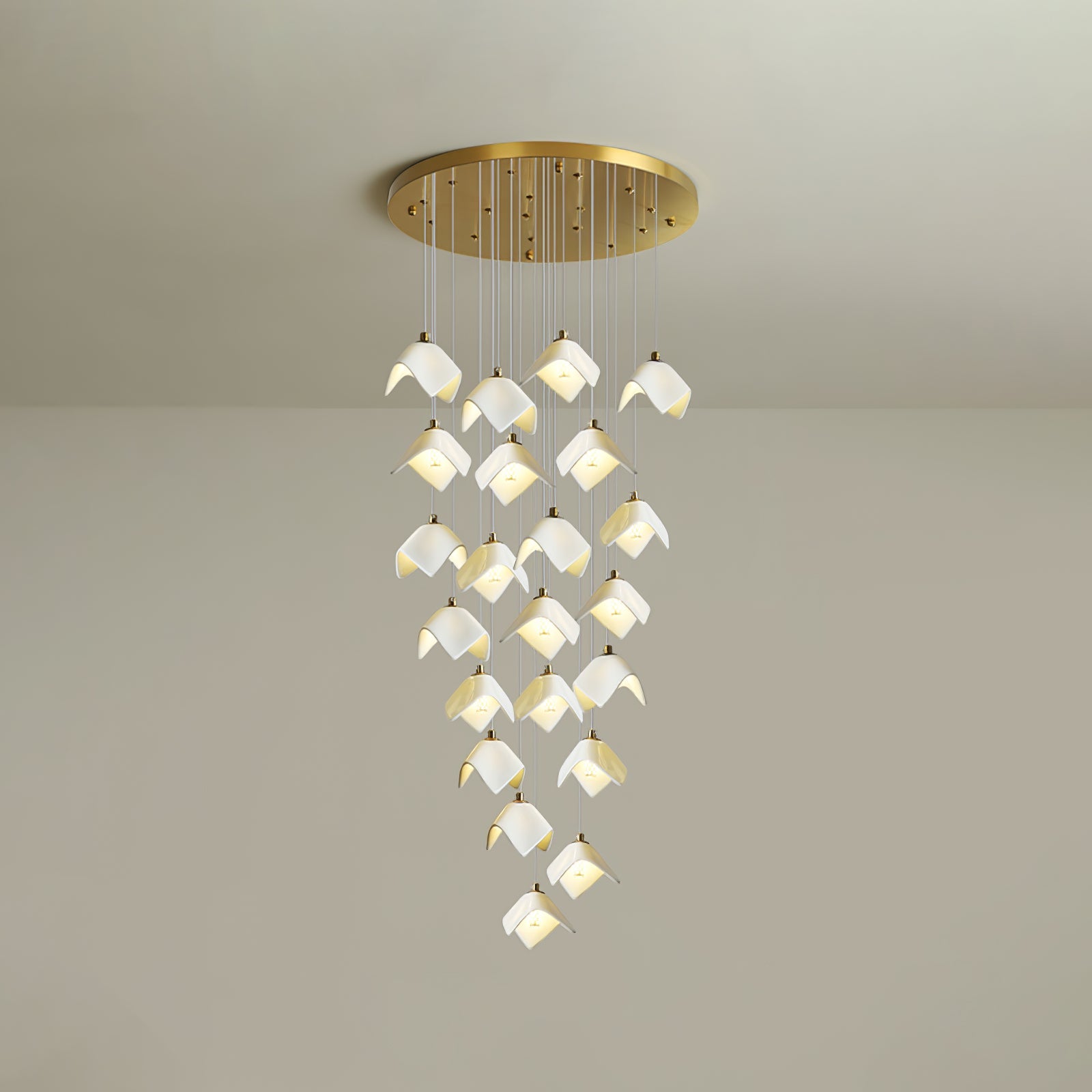 Cithayra Geometric Glass Brass Chandelier - Blowlighting