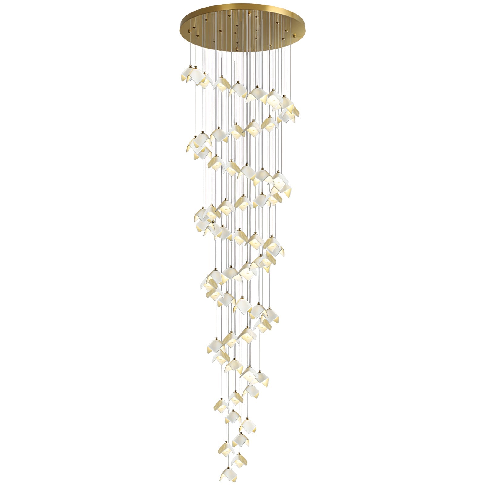 Cithayra Geometric Glass Brass Chandelier - Blowlighting