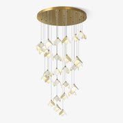 Cithayra Geometric Glass Brass Chandelier - Blowlighting