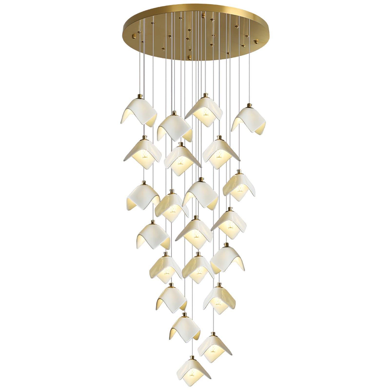 Cithayra Geometric Glass Brass Chandelier - Blowlighting