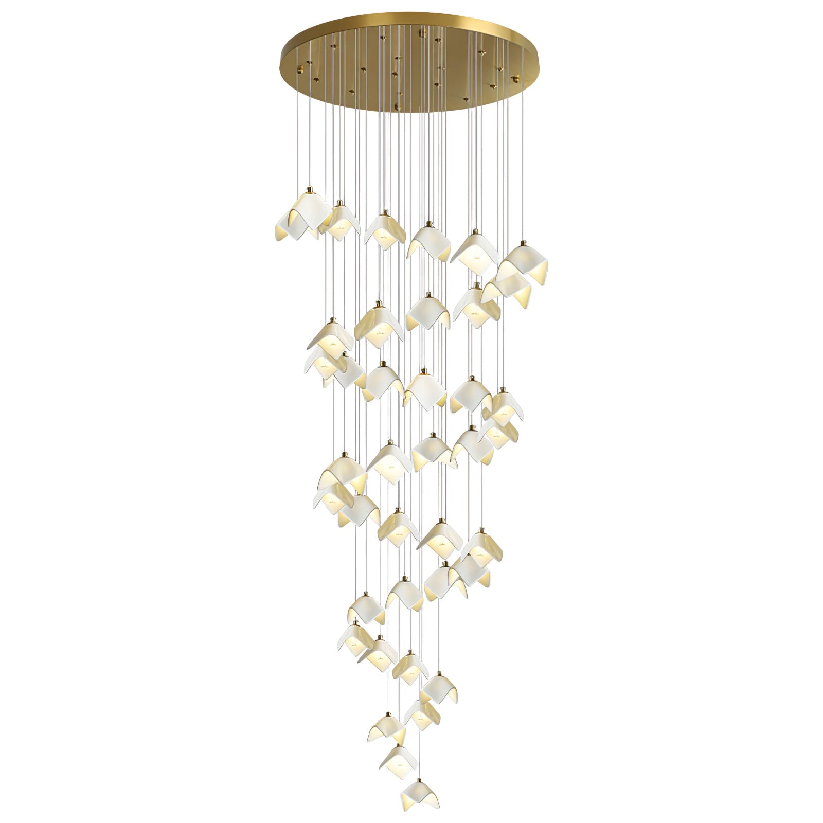 Cithayra Geometric Glass Brass Chandelier - Blowlighting