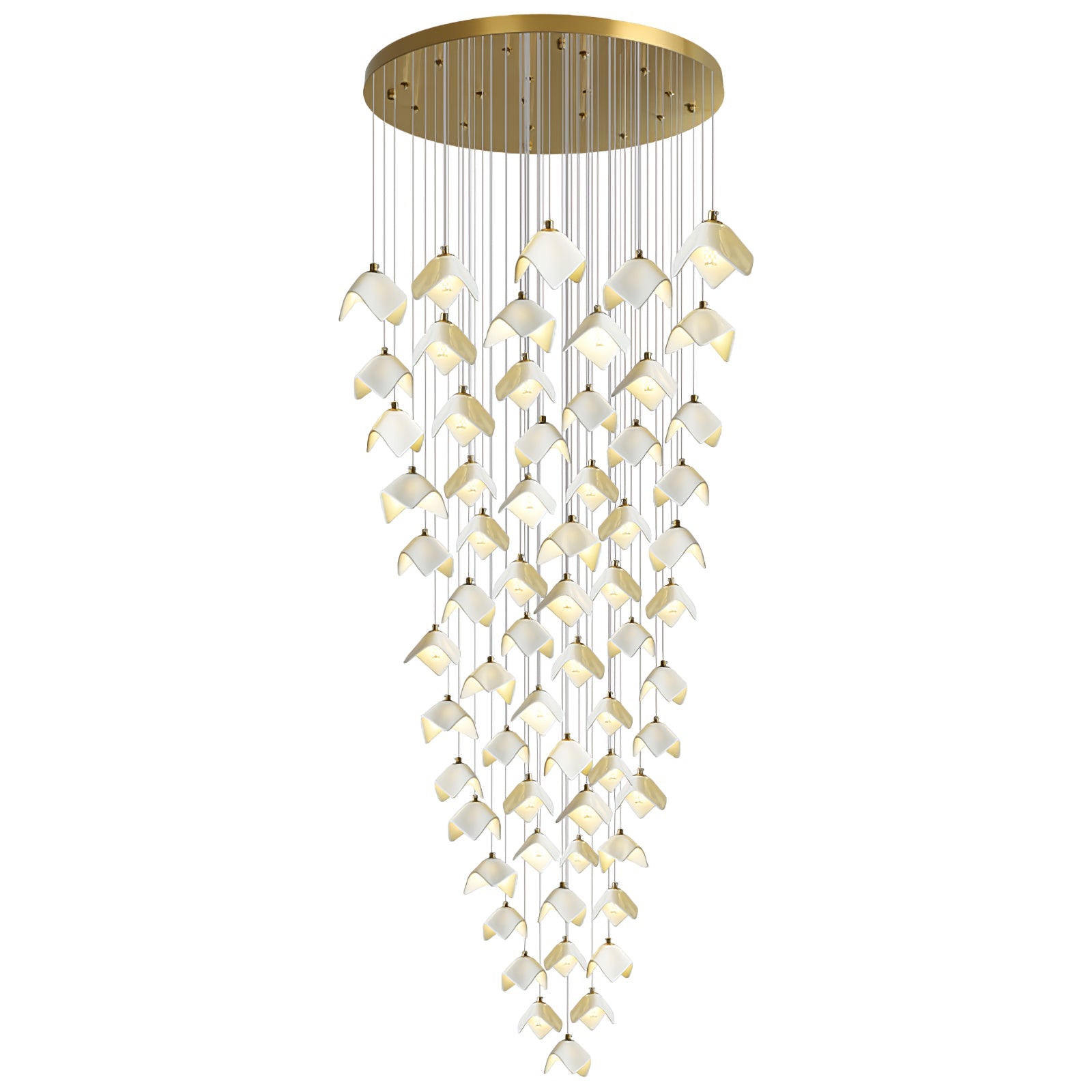 Cithayra Geometric Glass Brass Chandelier - Blowlighting