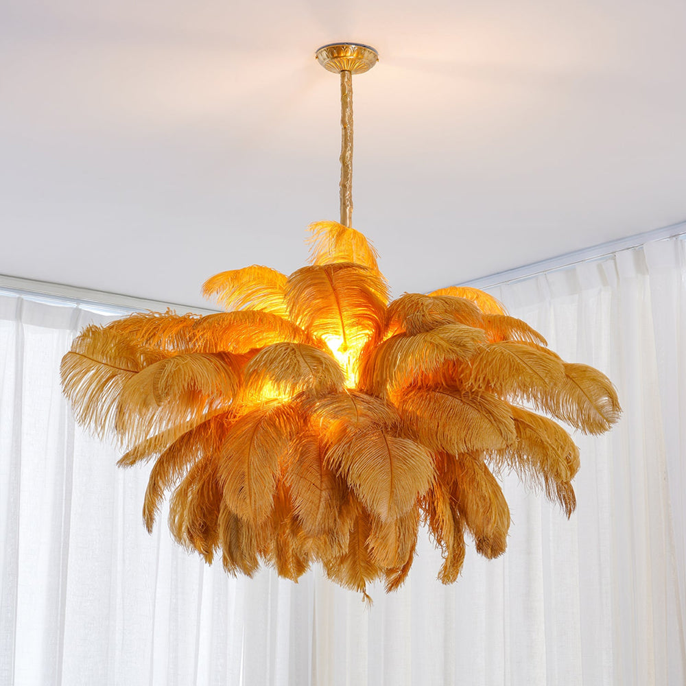 Ostrich Feather Chandelier - Blowlighting