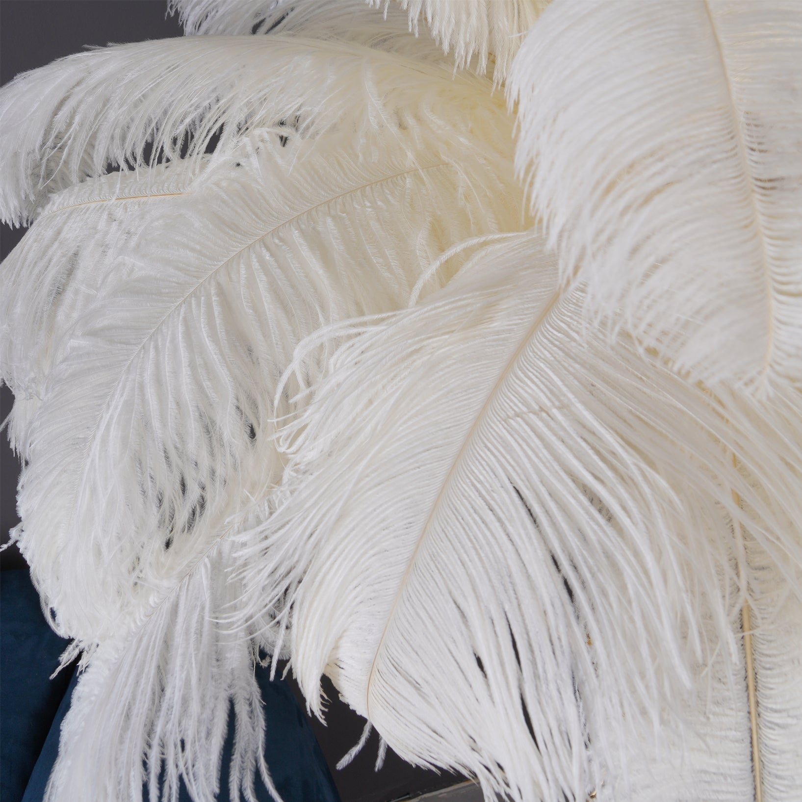 Ostrich Feather Brass Floor Lamp - Blowlighting
