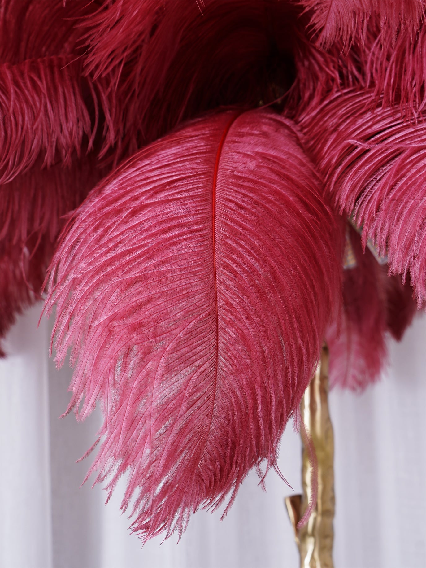 Ostrich Feather Brass Floor Lamp - Blowlighting