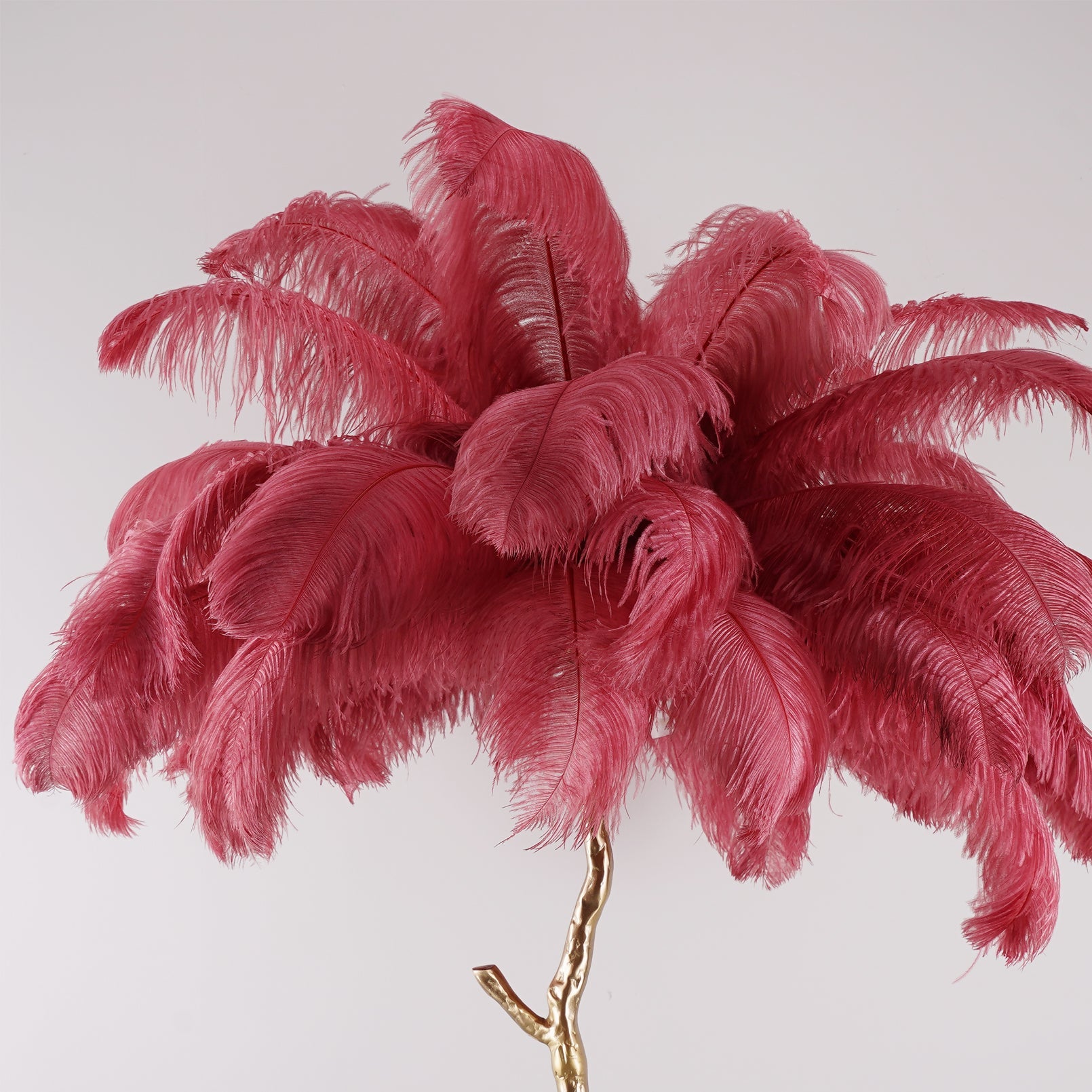 Ostrich Feather Brass Floor Lamp - Blowlighting