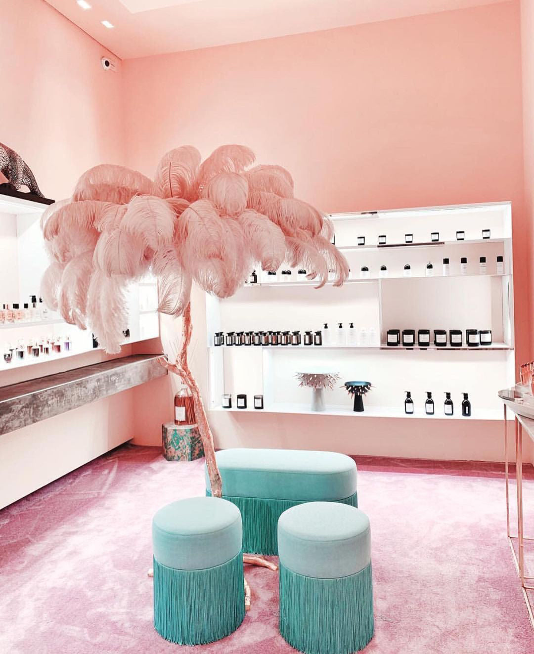 Ostrich Feather Brass Floor Lamp - Blowlighting