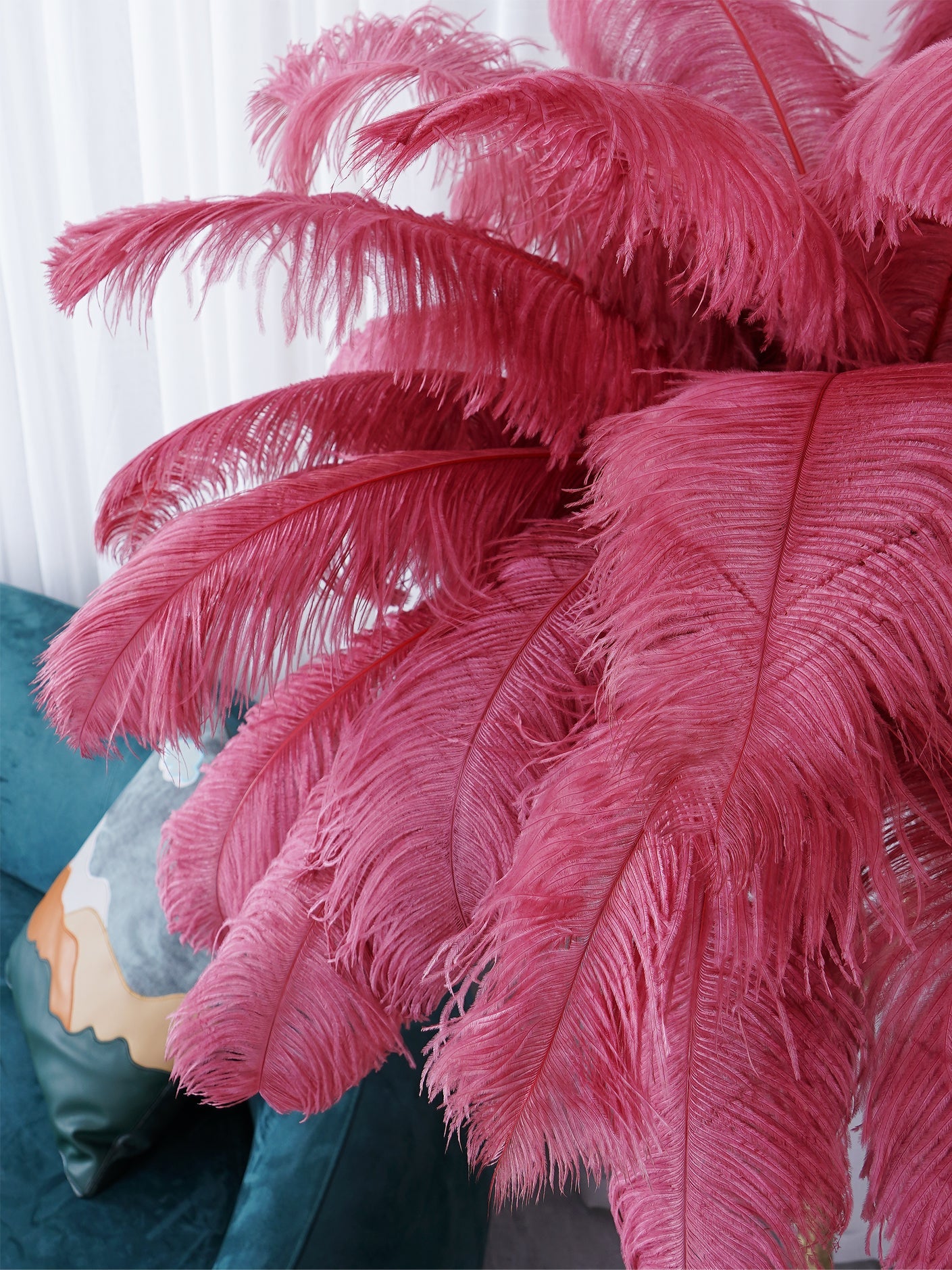 Ostrich Feather Brass Floor Lamp - Blowlighting