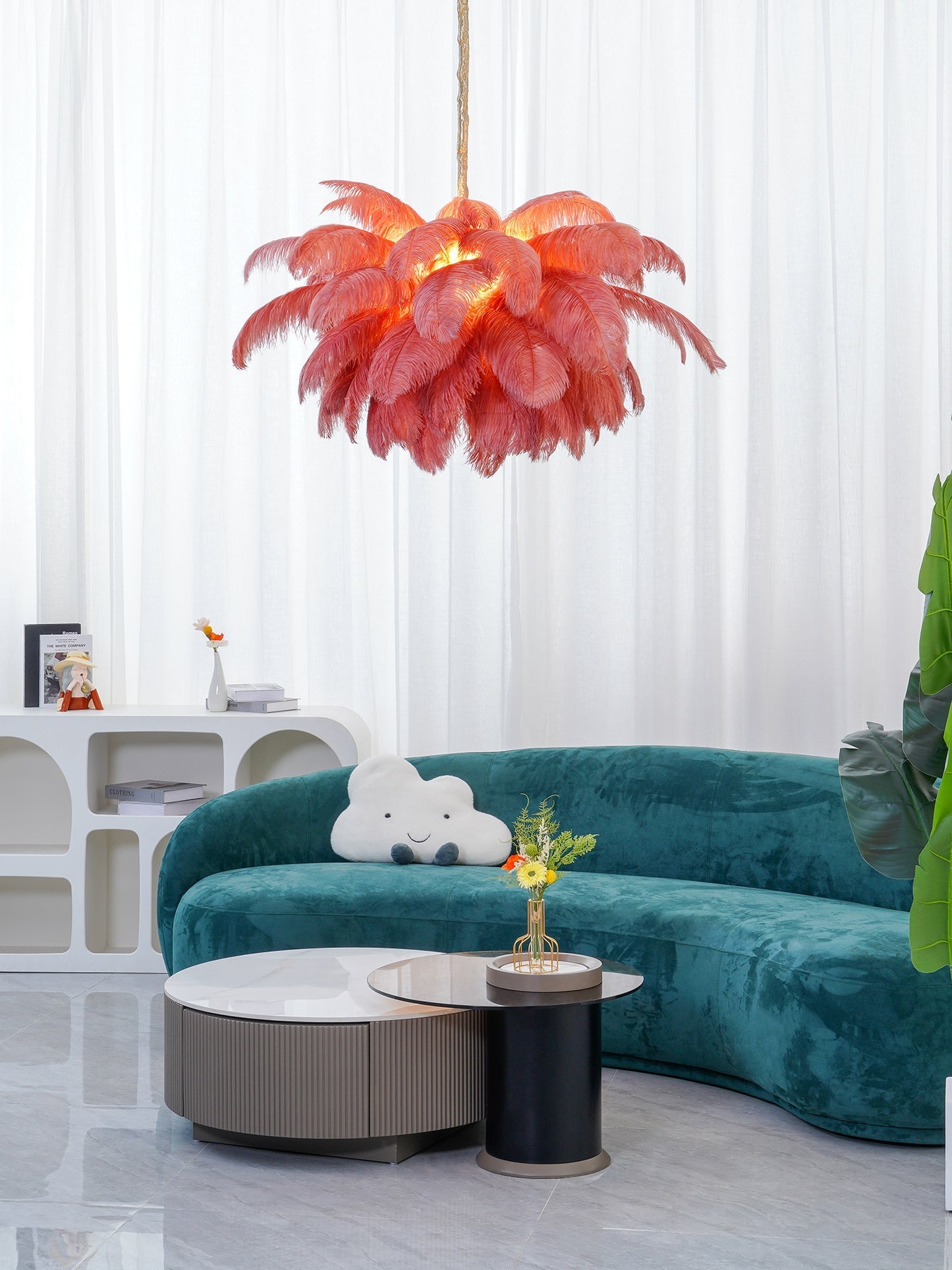 Ostrich Feather Chandelier - Blowlighting