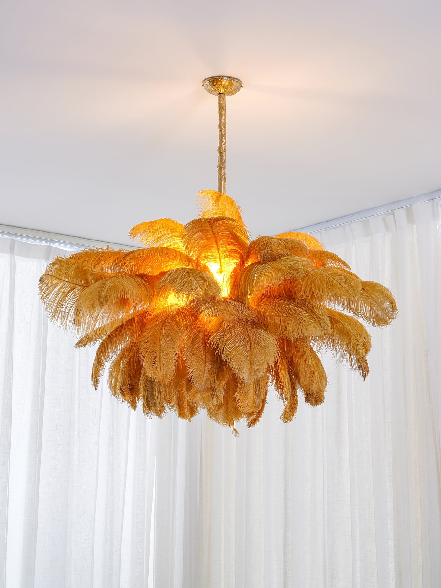 Ostrich Feather Chandelier - Blowlighting