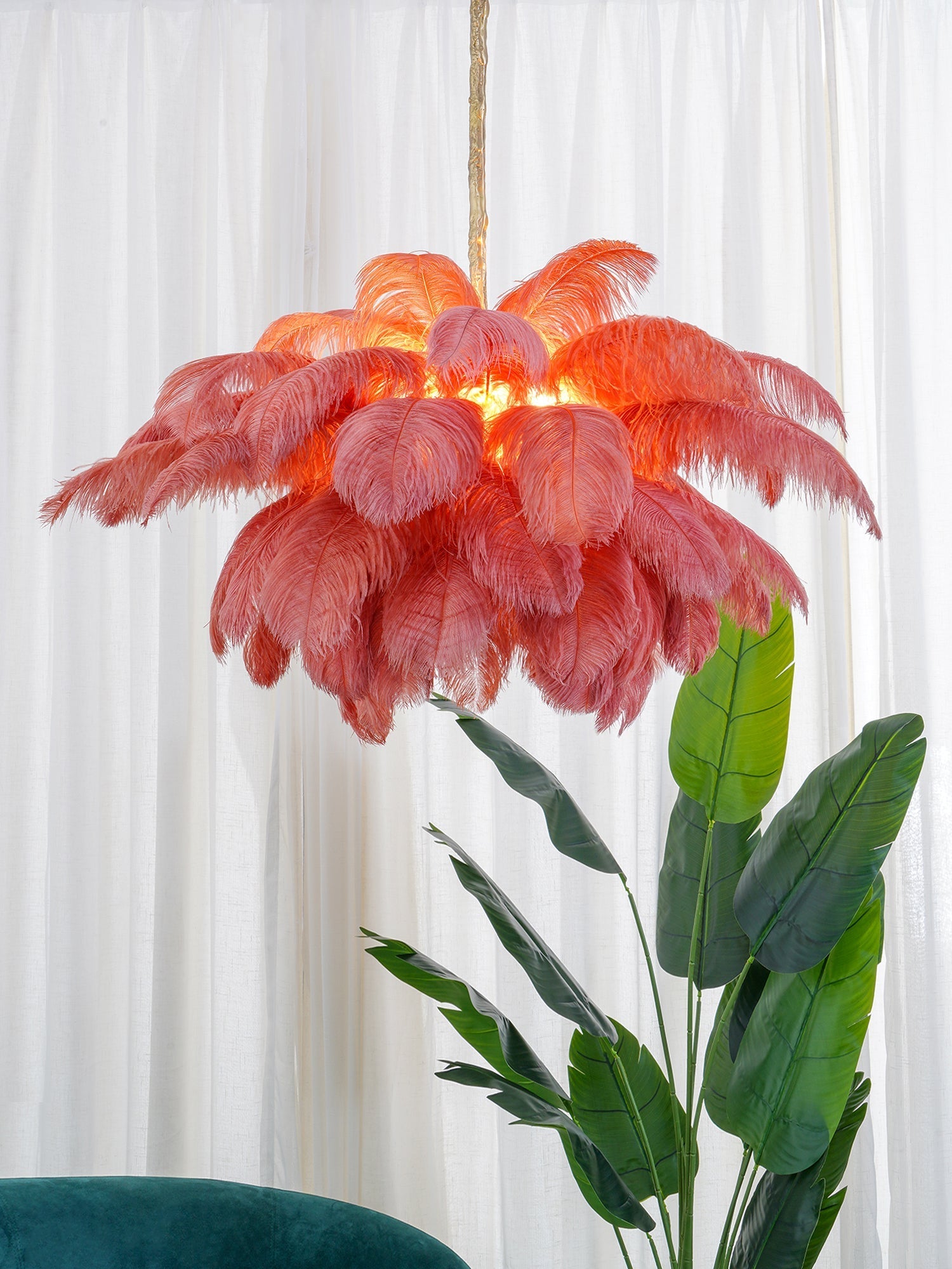 Ostrich Feather Chandelier - Blowlighting