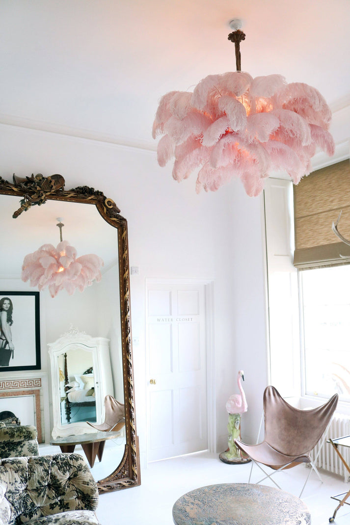 Ostrich Feather Chandelier - Blowlighting