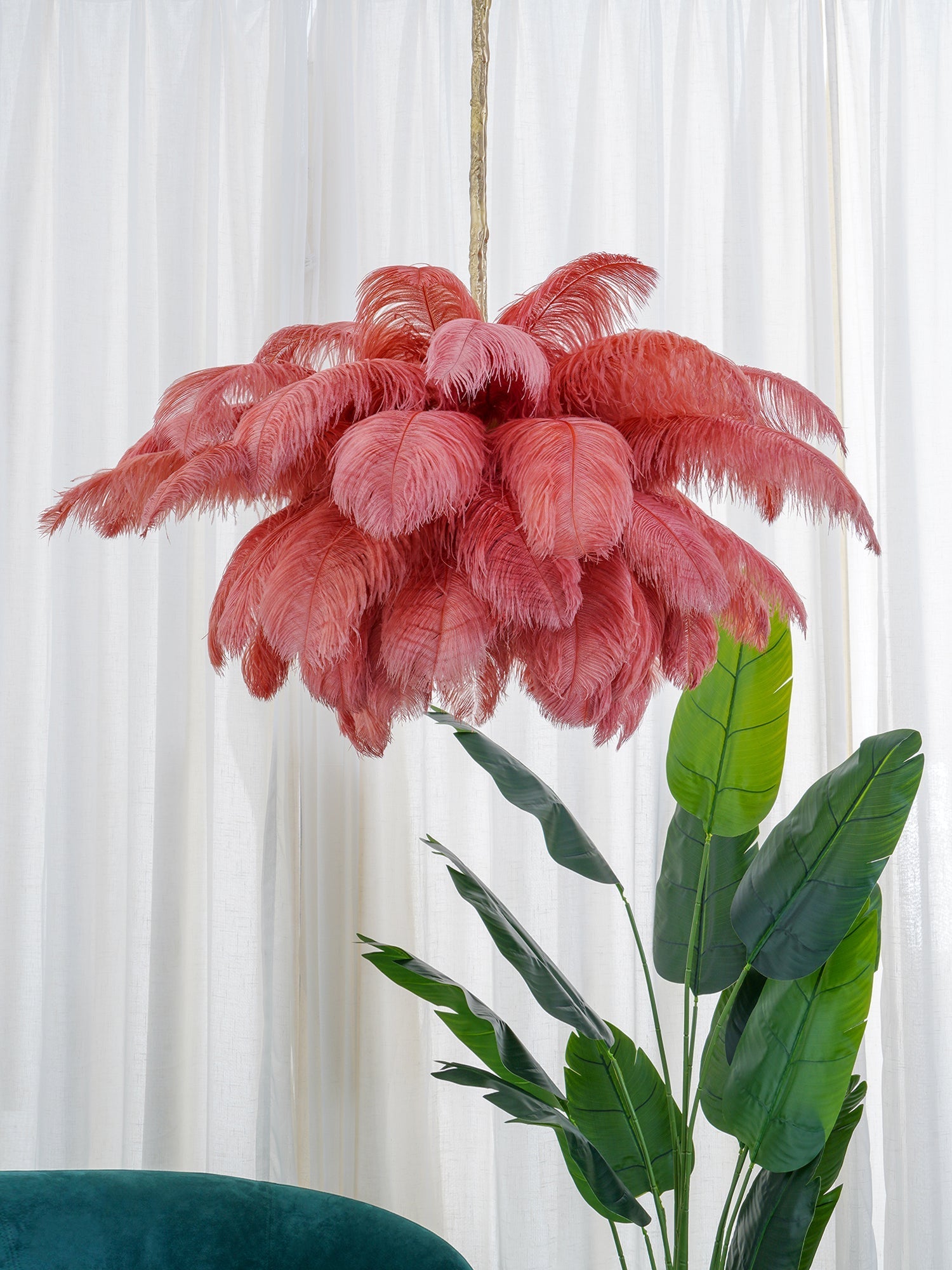 Ostrich Feather Chandelier - Blowlighting