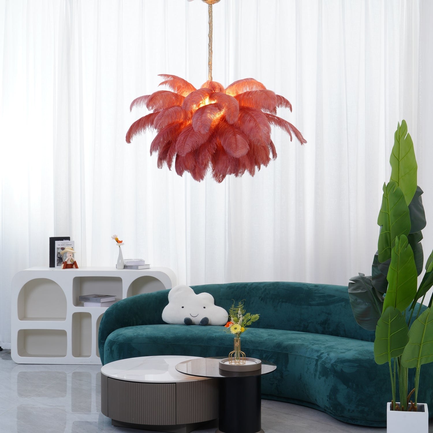 Ostrich Feather Chandelier - Blowlighting