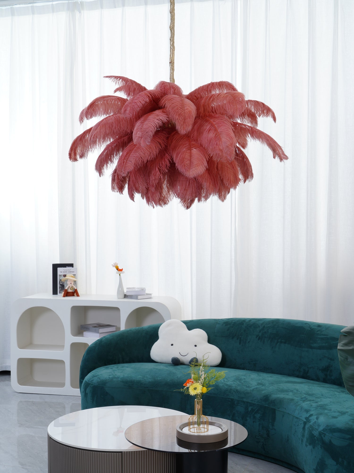 Ostrich Feather Chandelier - Blowlighting