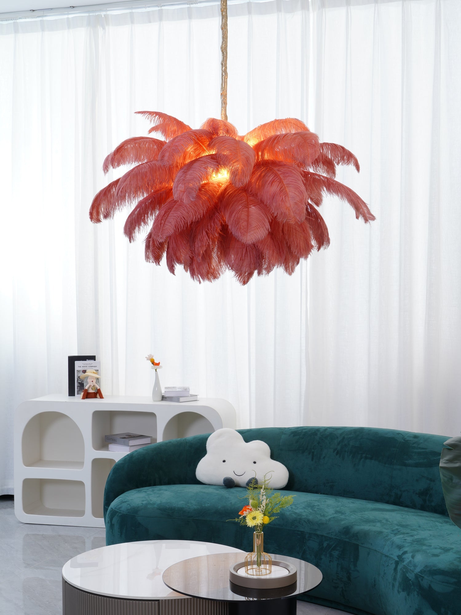 Ostrich Feather Chandelier - Blowlighting