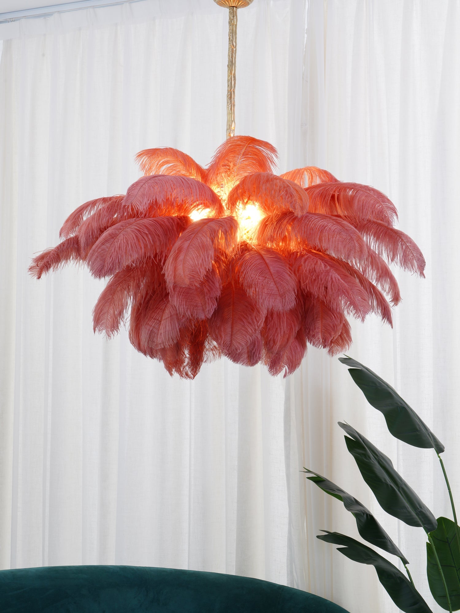 Ostrich Feather Chandelier - Blowlighting