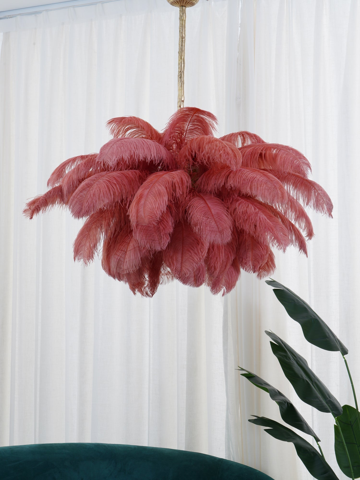 Ostrich Feather Chandelier - Blowlighting
