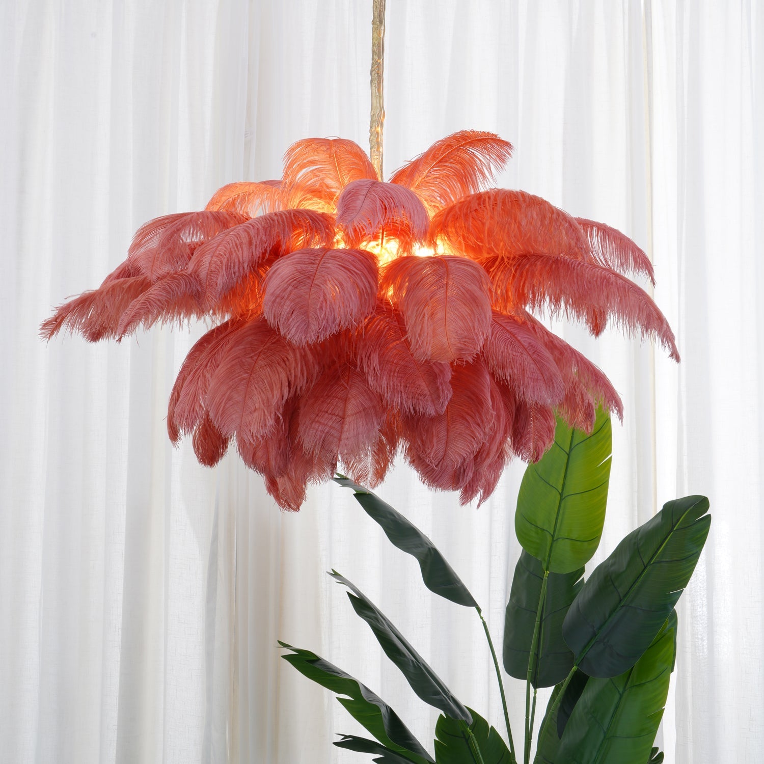 Ostrich Feather Chandelier - Blowlighting