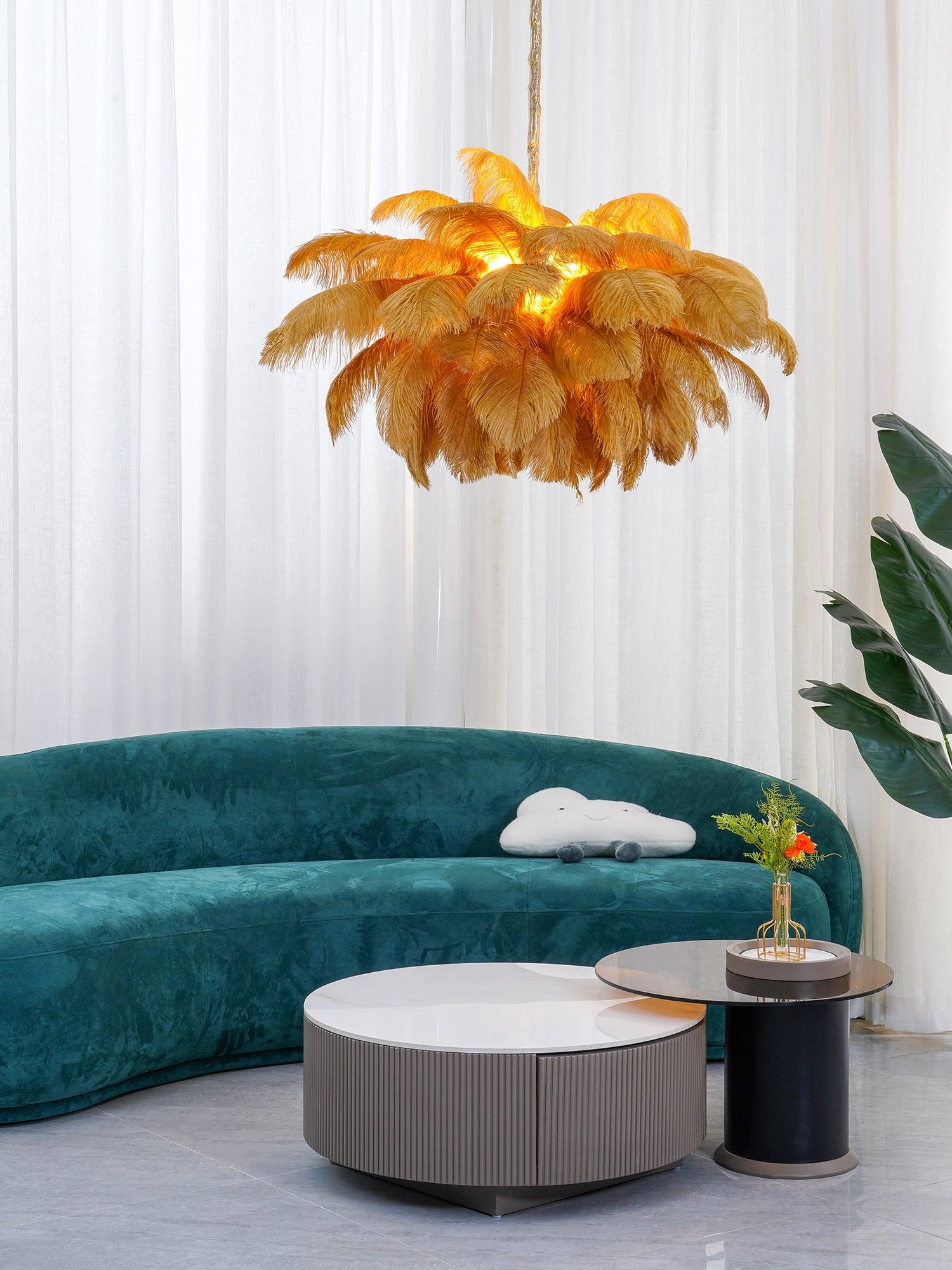 Ostrich Feather Chandelier - Blowlighting