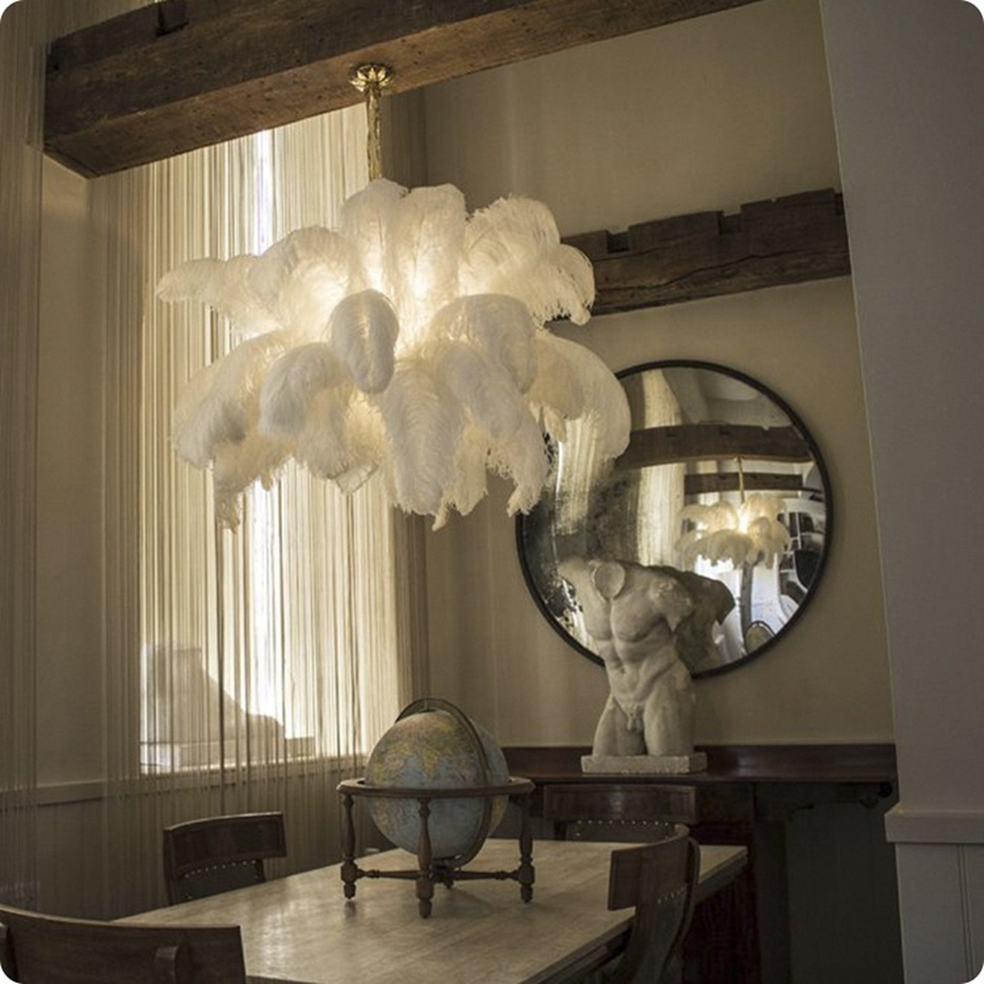 Ostrich Feather Chandelier - Blowlighting