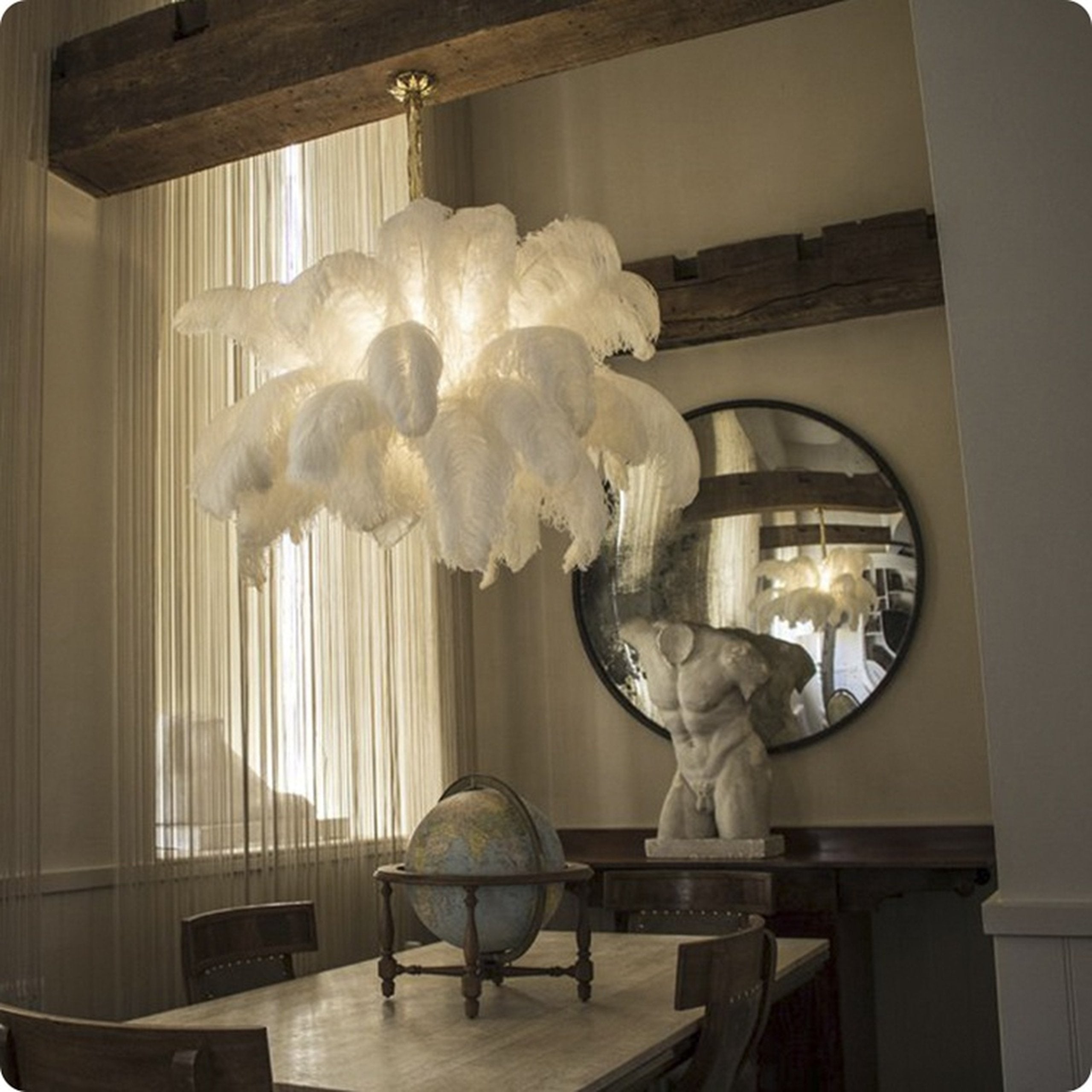 Ostrich Feather Chandelier - Blowlighting