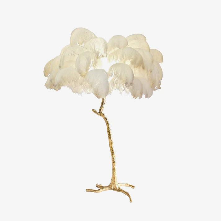 Ostrich Feather Brass Floor Lamp - Blowlighting