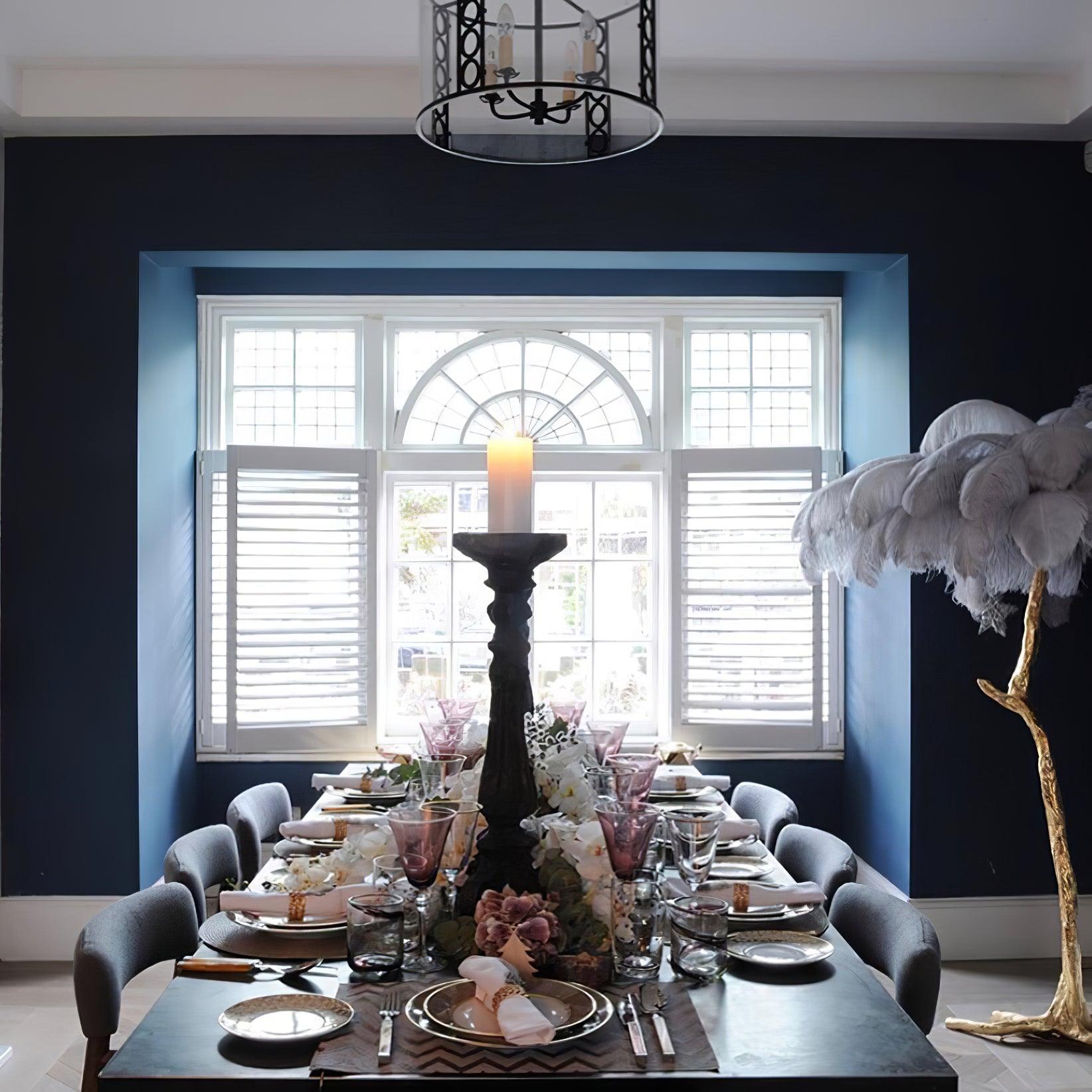 Ostrich Feather Brass Floor Lamp - Blowlighting