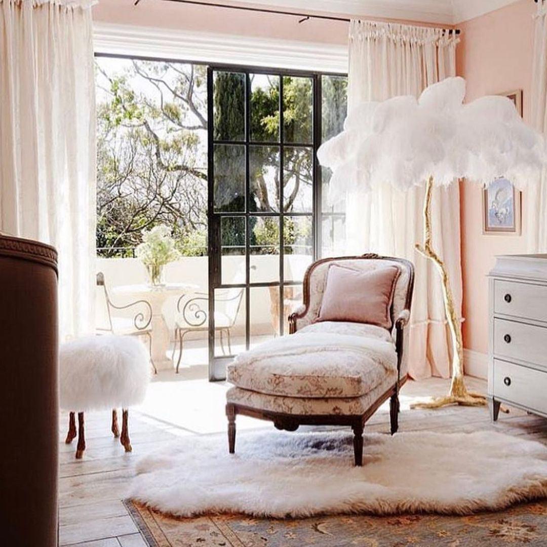 Ostrich Feather Brass Floor Lamp - Blowlighting