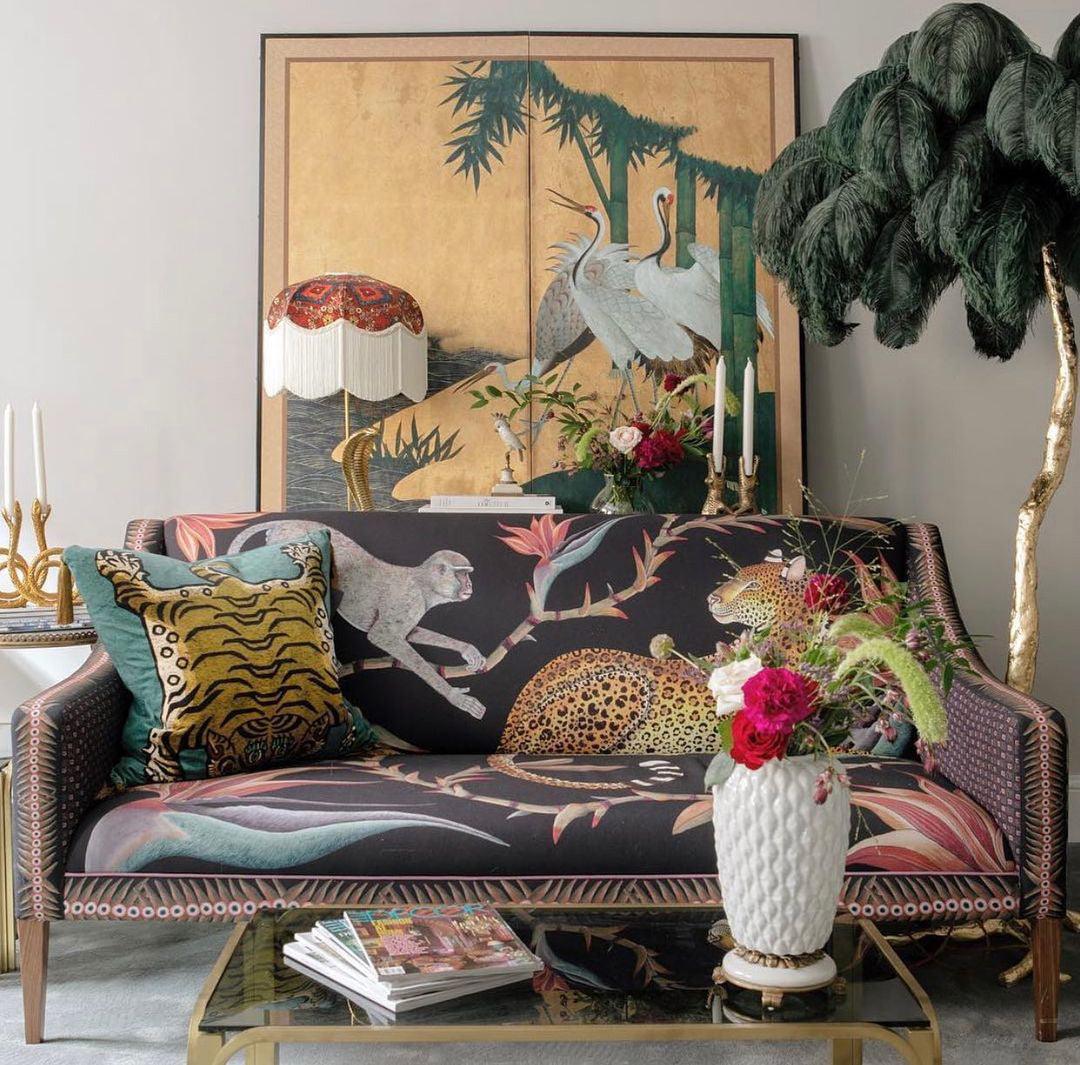 Ostrich Feather Brass Floor Lamp - Blowlighting