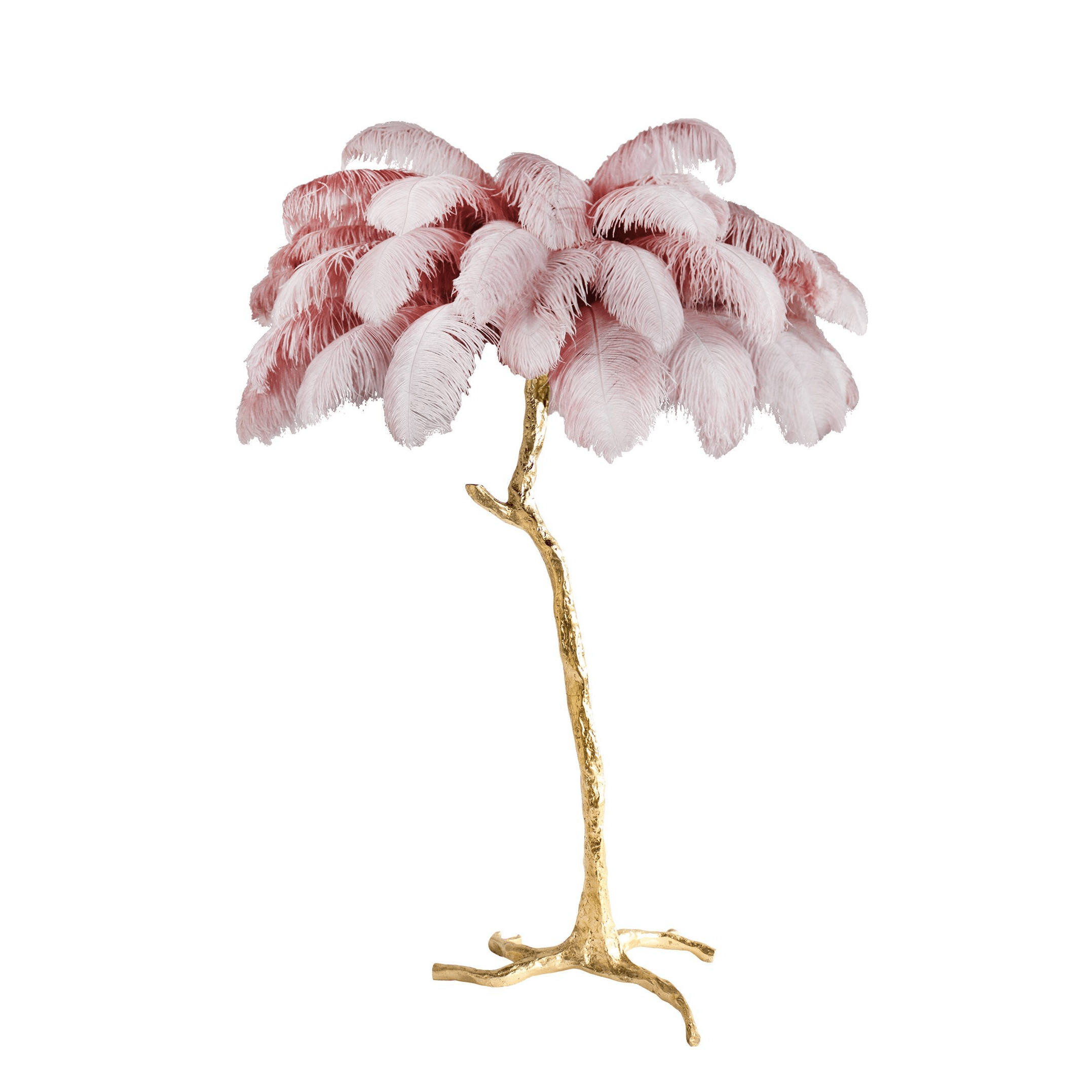 Ostrich Feather Brass Floor Lamp - Blowlighting