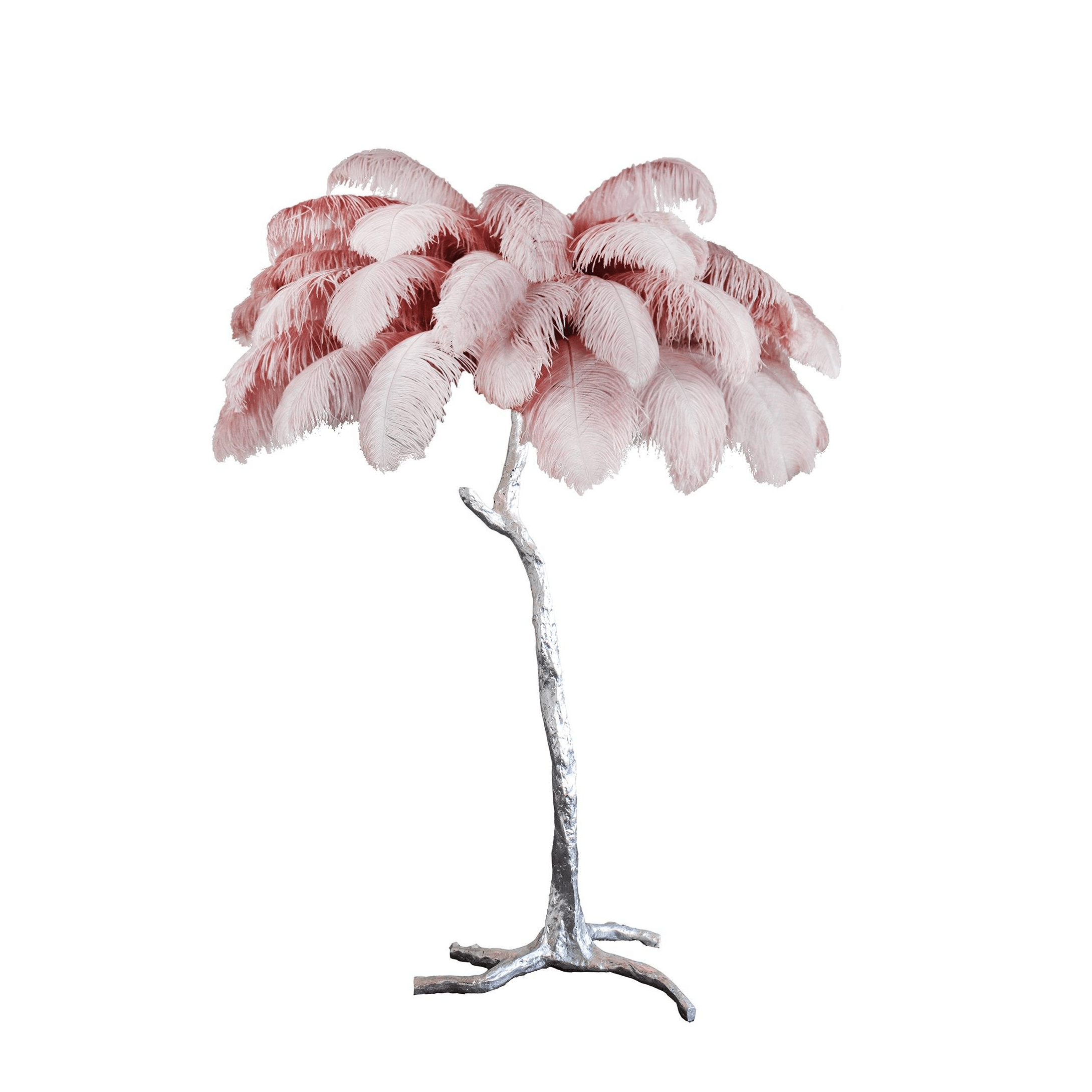 Ostrich Feather Brass Floor Lamp - Blowlighting