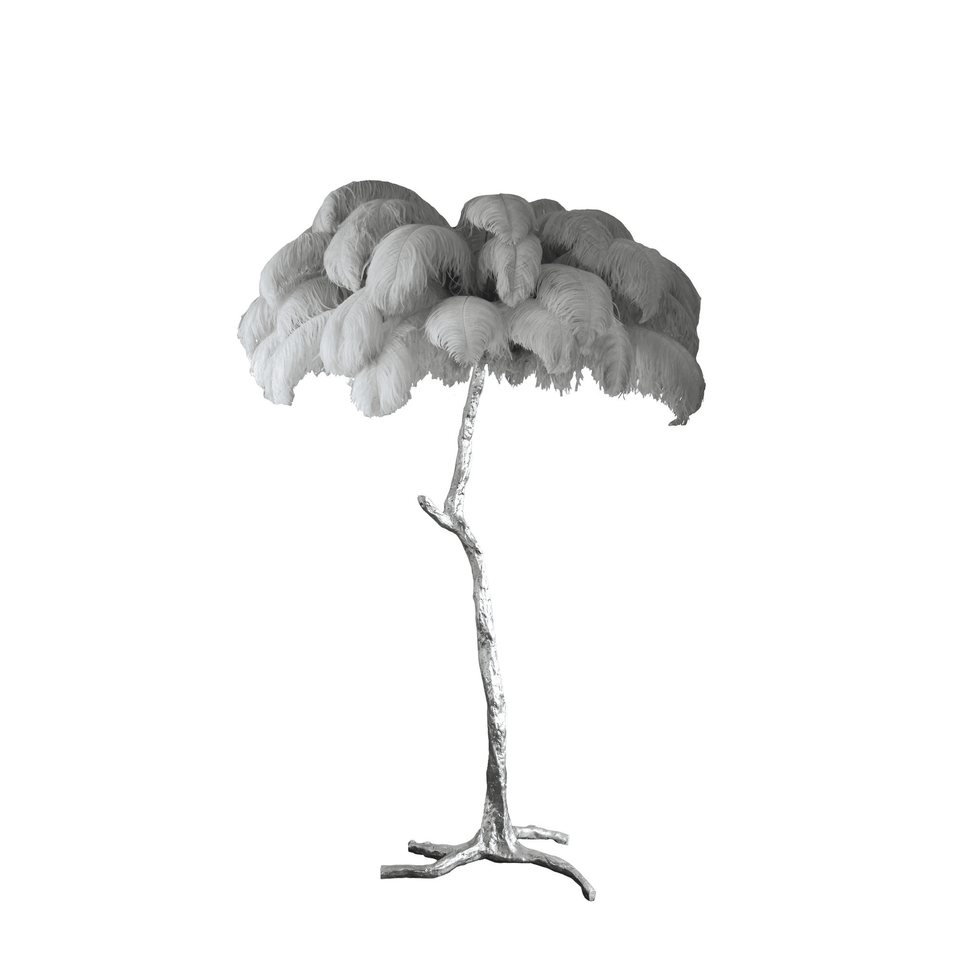 Ostrich Feather Brass Floor Lamp - Blowlighting
