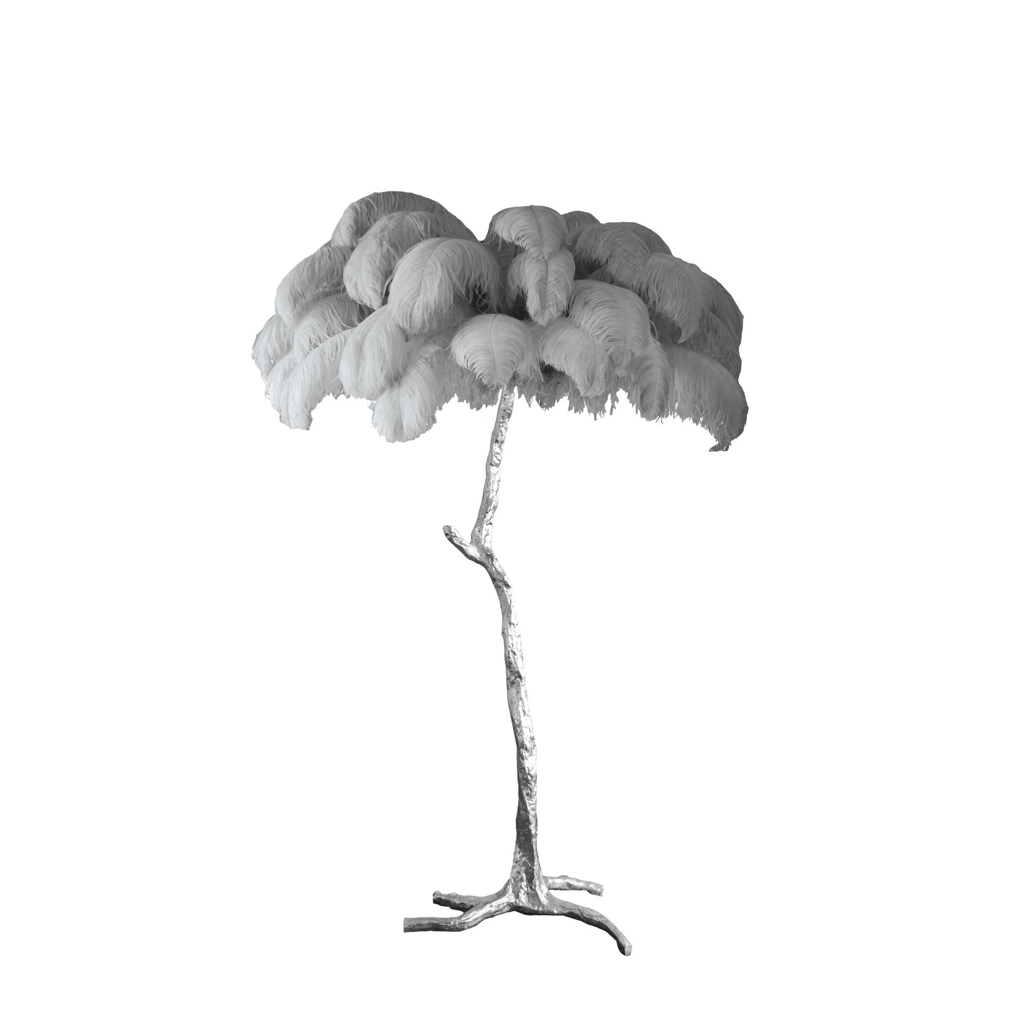 Ostrich Feather Brass Floor Lamp - Blowlighting