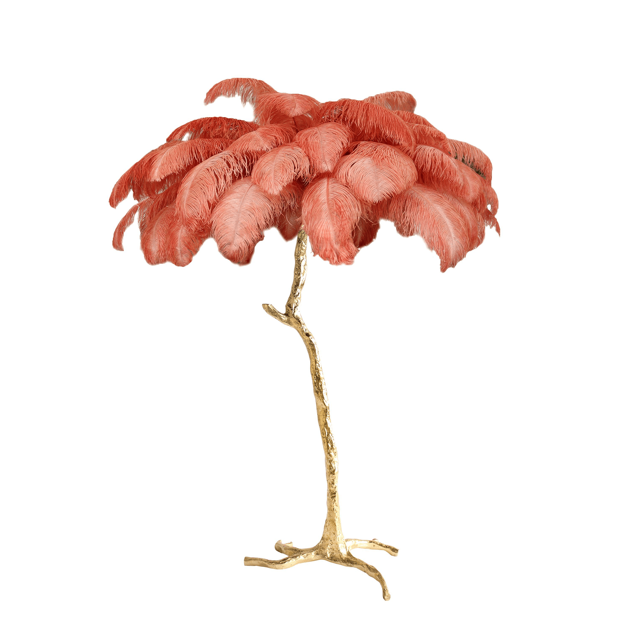 Ostrich Feather Brass Floor Lamp - Blowlighting