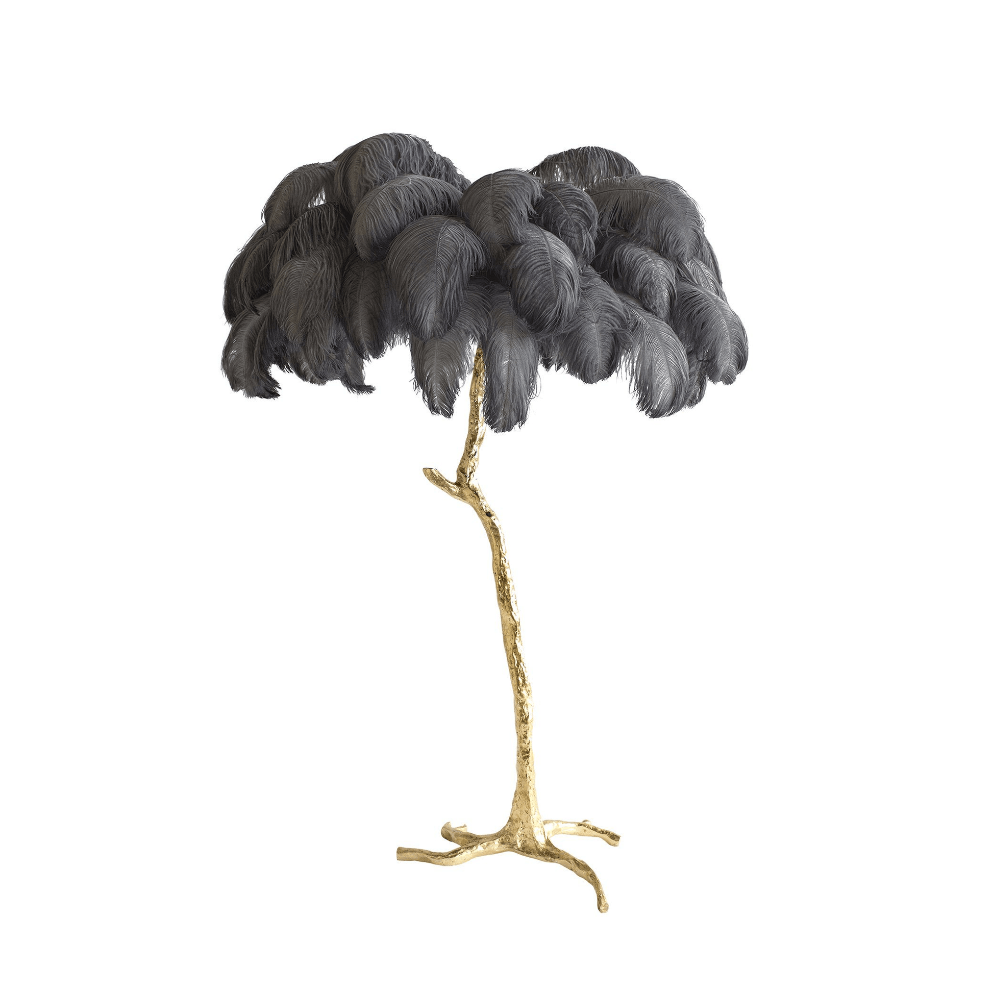 Ostrich Feather Brass Floor Lamp - Blowlighting