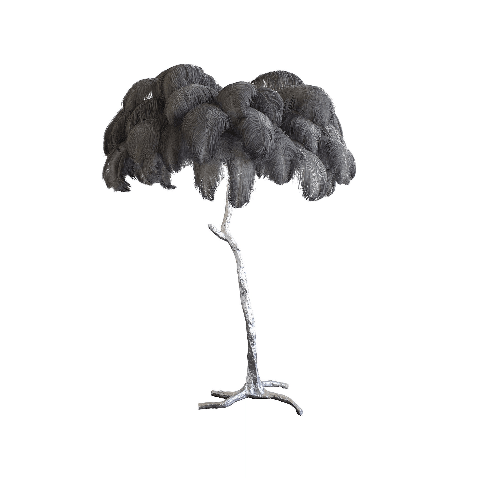 Ostrich Feather Brass Floor Lamp - Blowlighting