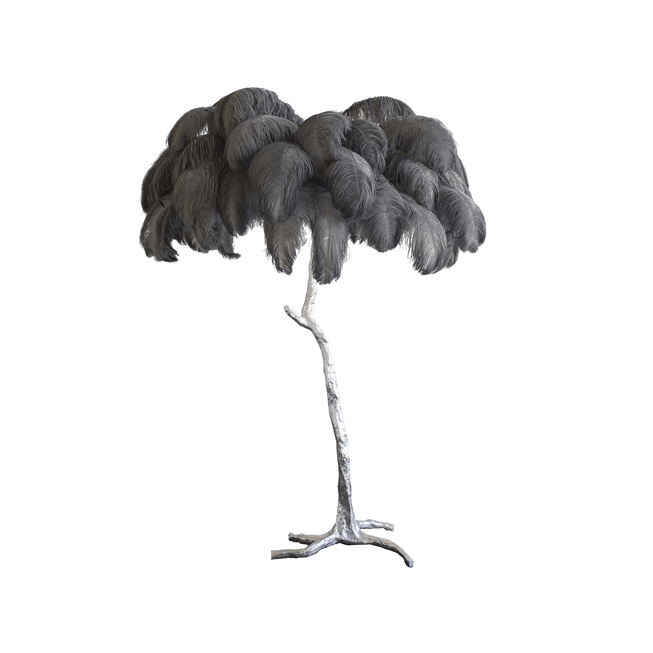 Ostrich Feather Brass Floor Lamp - Blowlighting